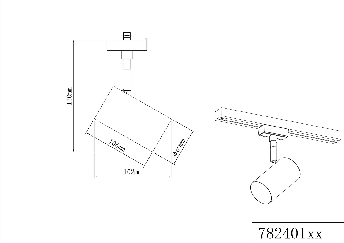 Spotti TRIO Duoline Marley GU10 1-os mattamusta