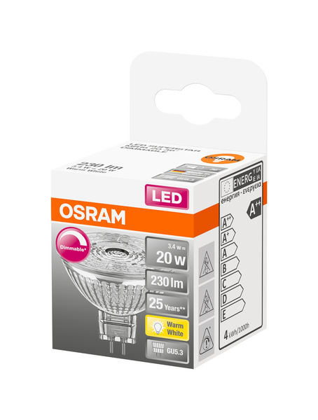 Led-kohdelamppu OSRAM Superstar MR16 230lm 2700K 12V GU5.3 himmennettävä