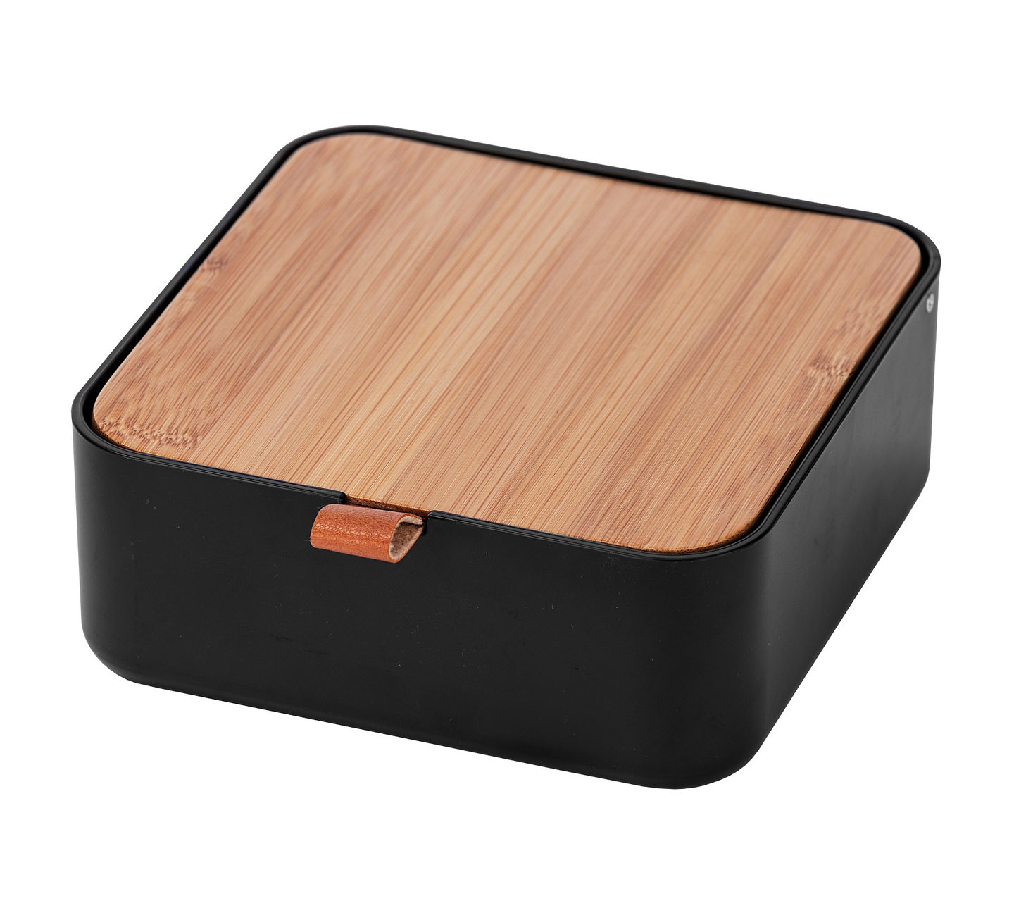 Säilytysrasia Wenko Bovisa musta, bambukansi ja peili