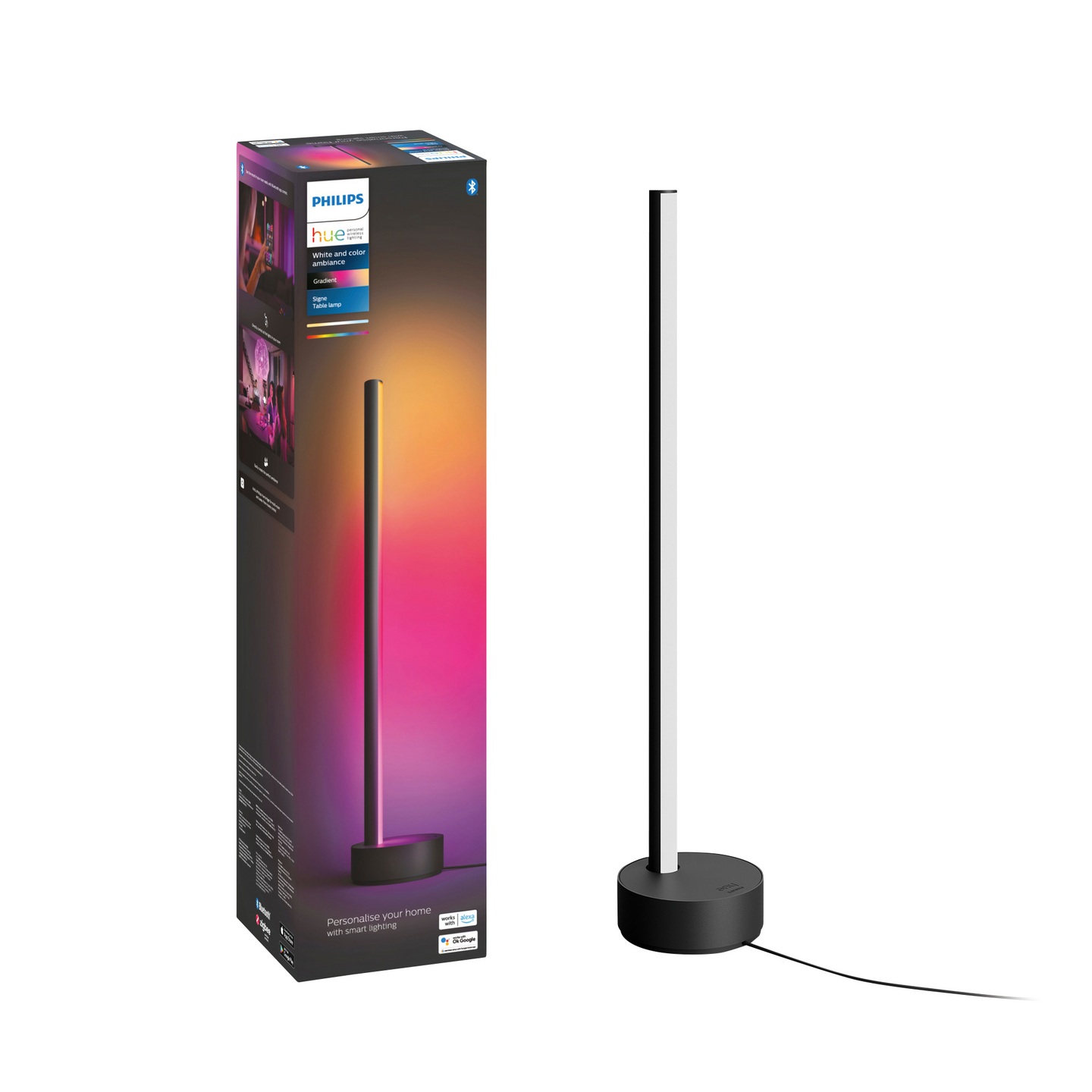 Pöytävalaisin Philips Hue Signe Gradient musta