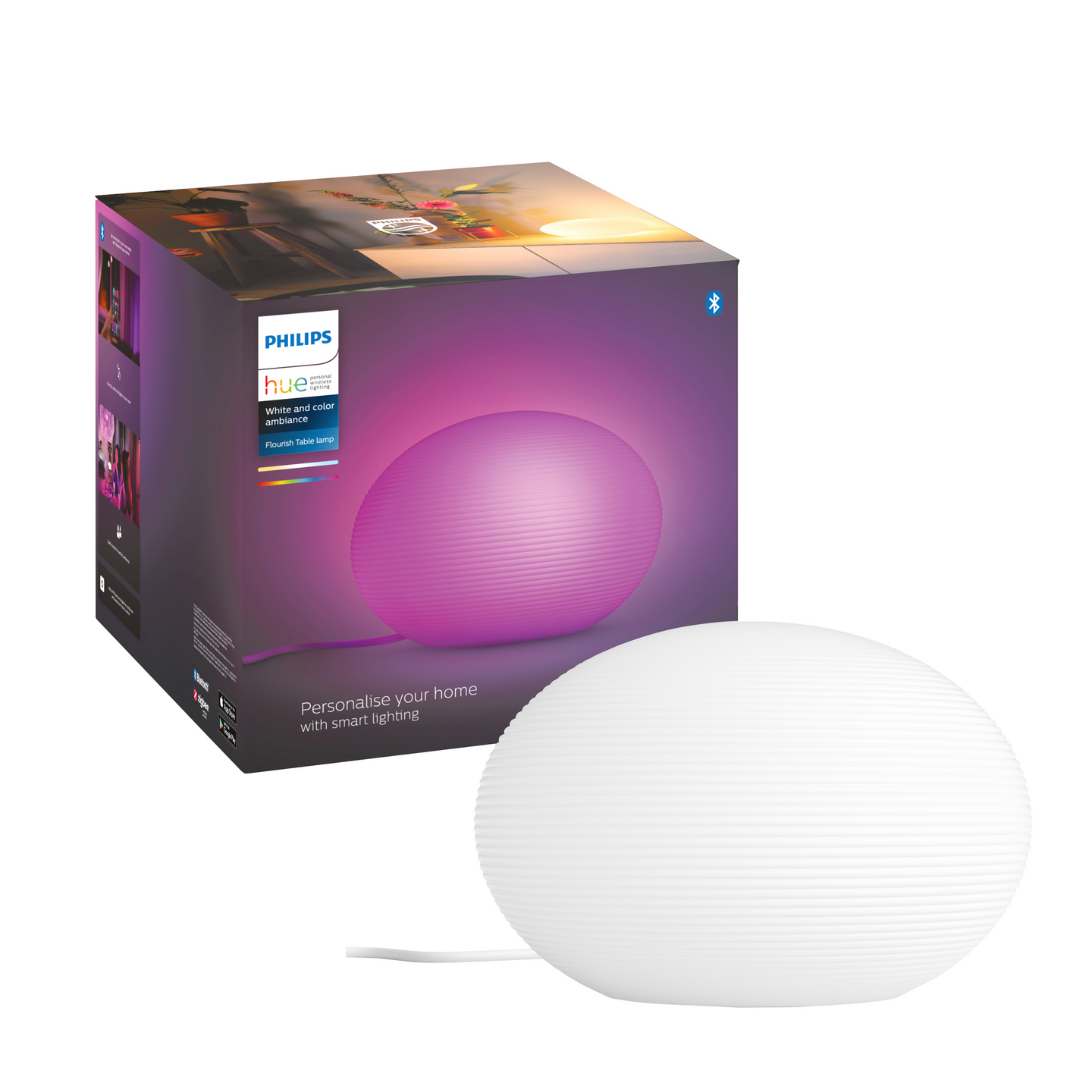 Pöytävalaisin Philips Hue Flourish valkoinen 9,5W 230V