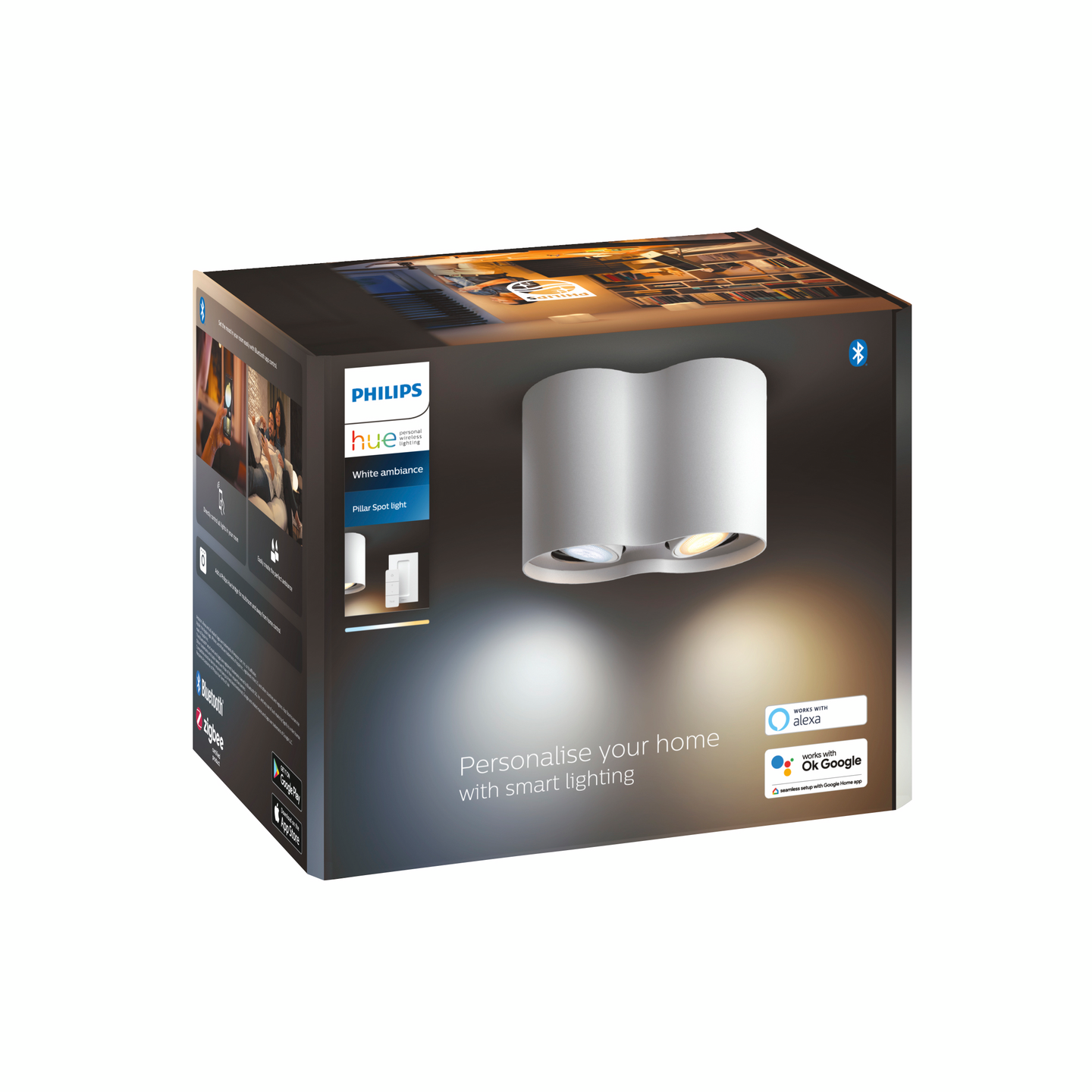 Kohdevalaisin Philips Hue Pillar valkoinen 2x5W 230V