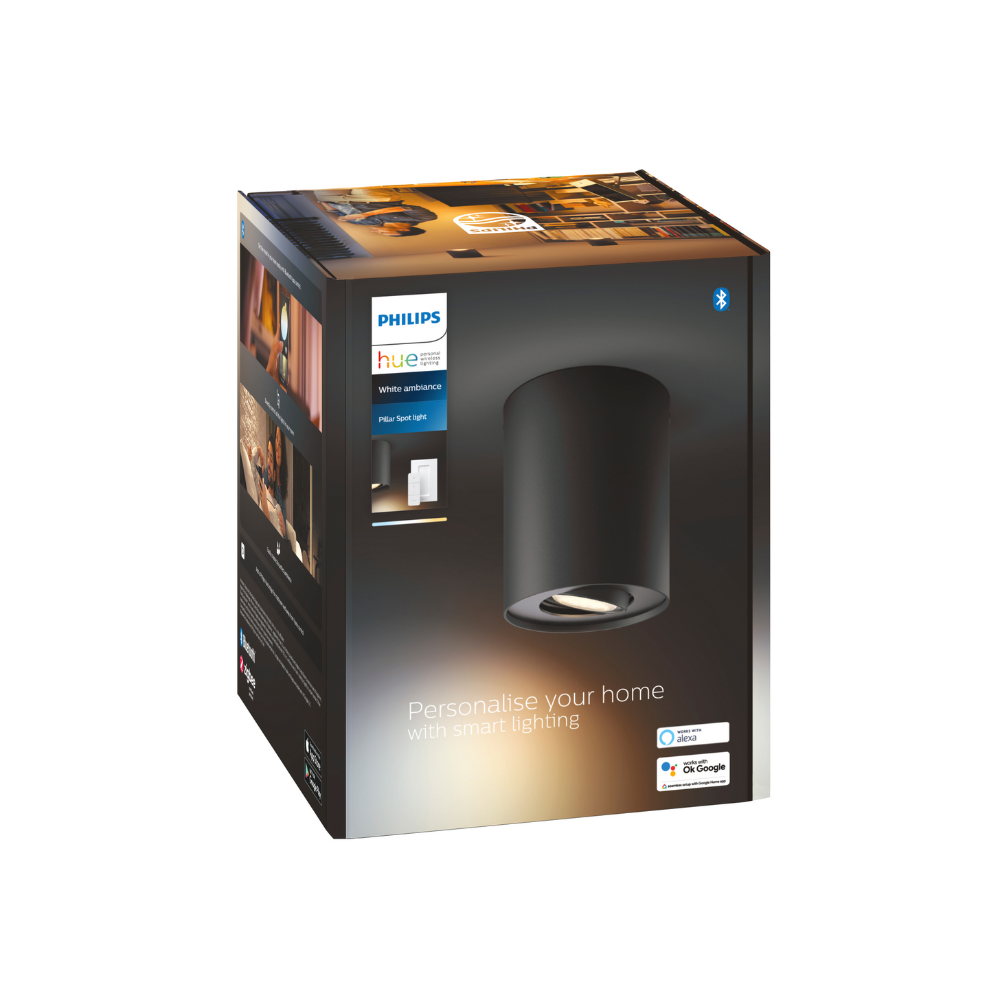 Kohdevalaisin Philips Hue Pillar musta 1x5W 230V