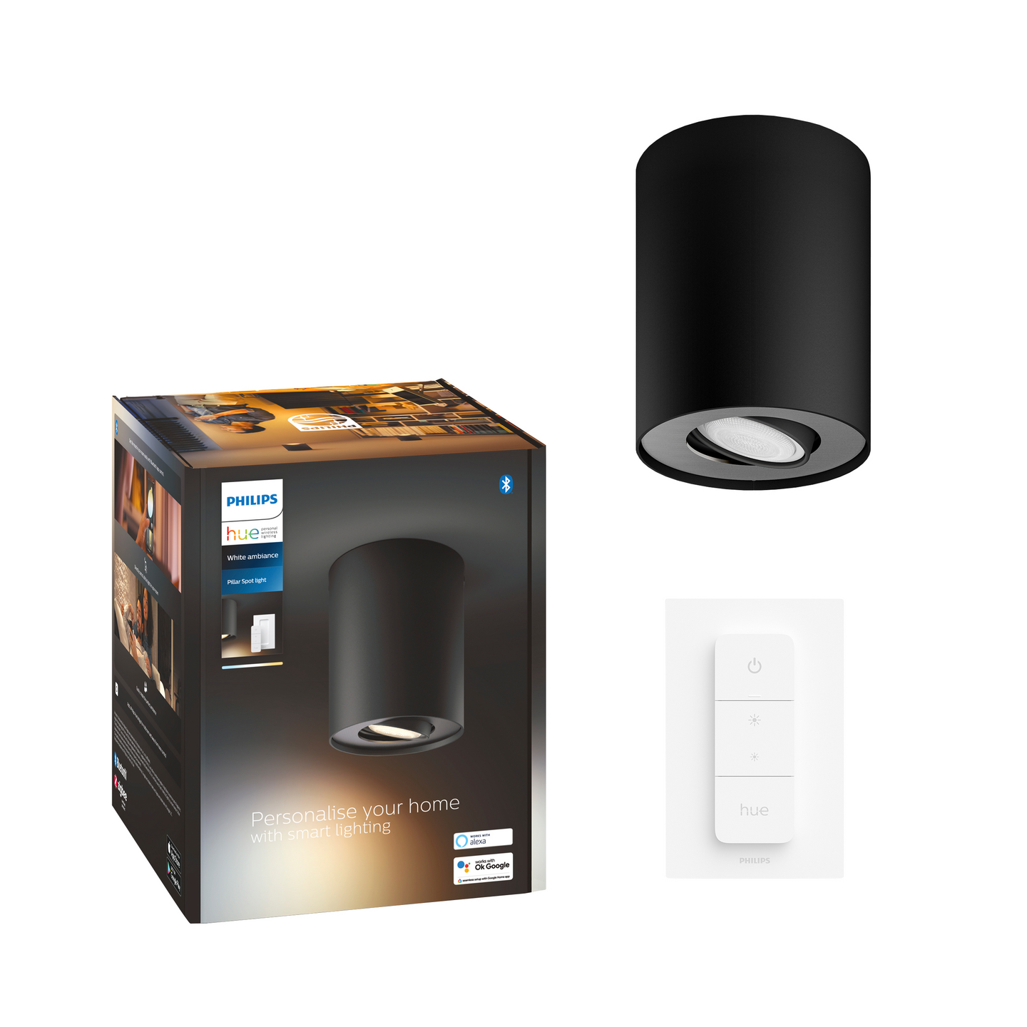 Kohdevalaisin Philips Hue Pillar musta 1x5W 230V