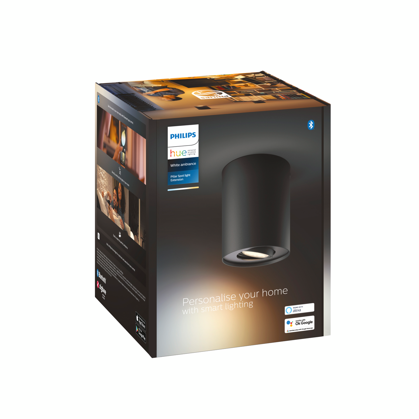 Kohdevalaisin Philips Hue Pillar musta