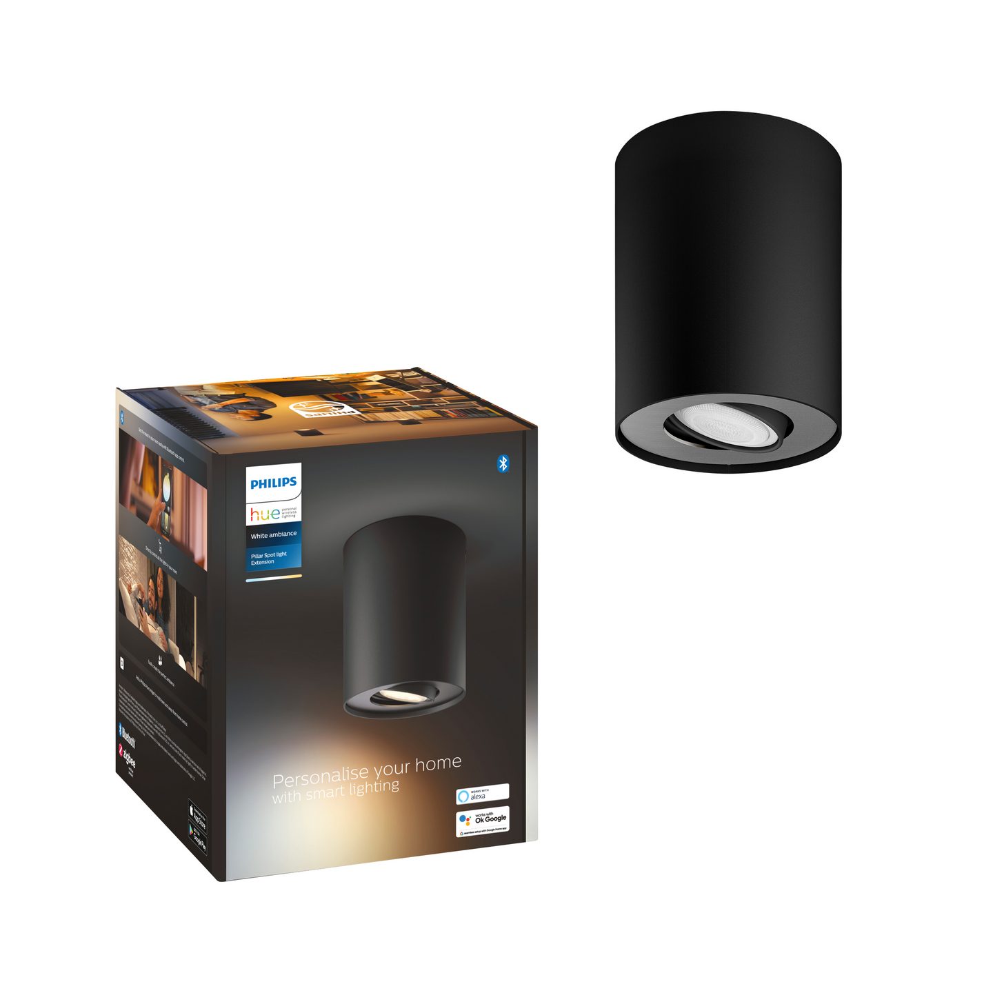 Kohdevalaisin Philips Hue Pillar musta