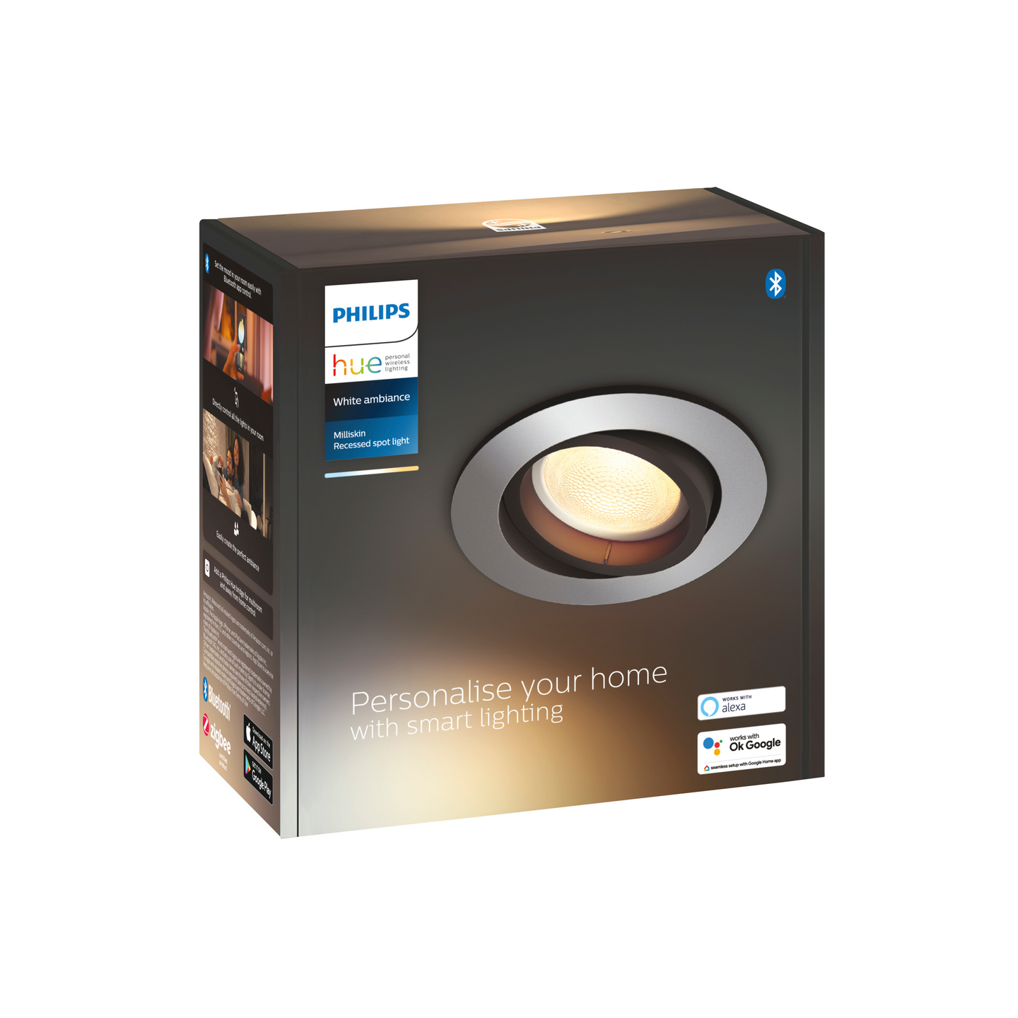 Uppovalaisin Philips Hue Milliskin pyöreä alumiini 1x5W