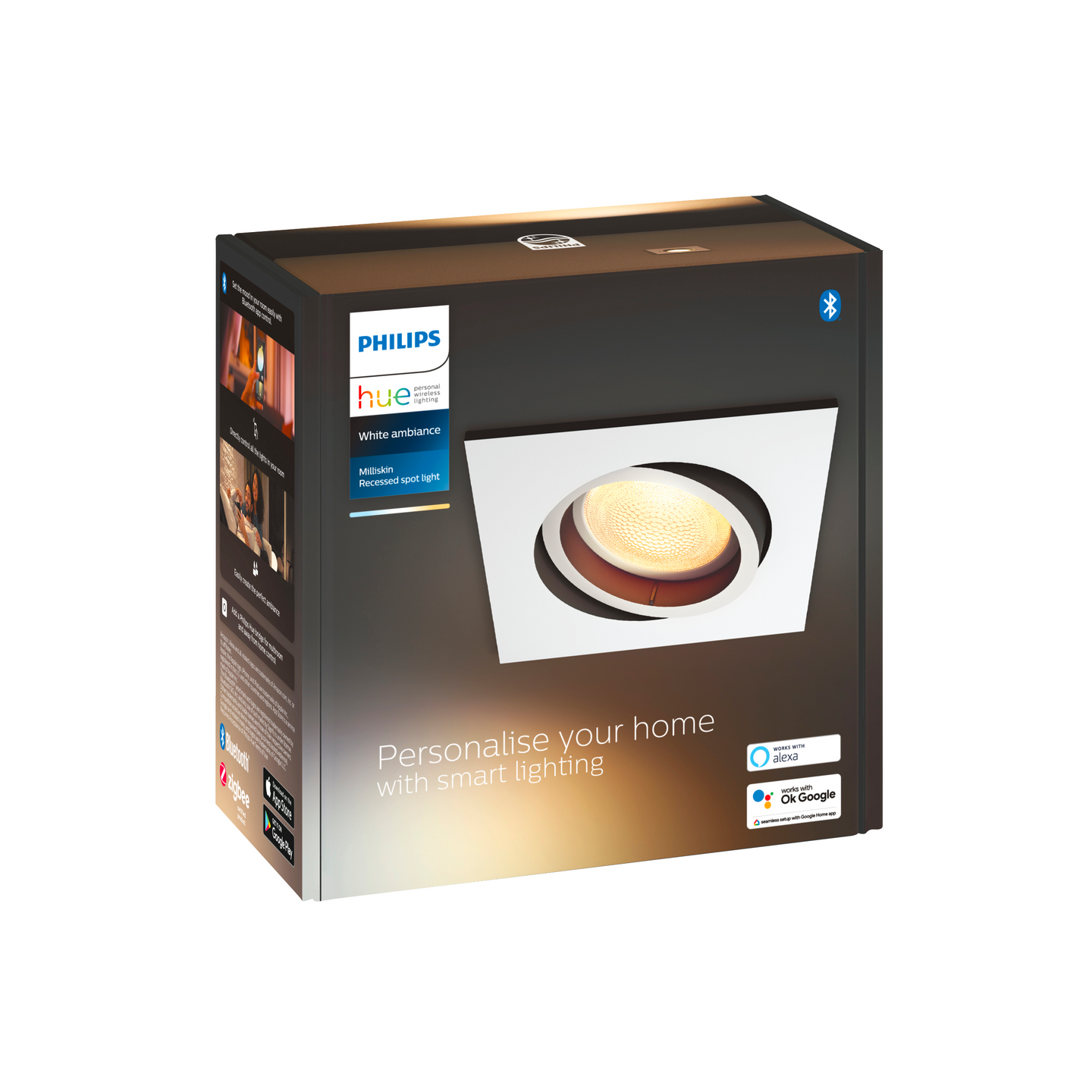 Uppovalaisin Philips Hue Milliskin neliö valkoinen 1x5W