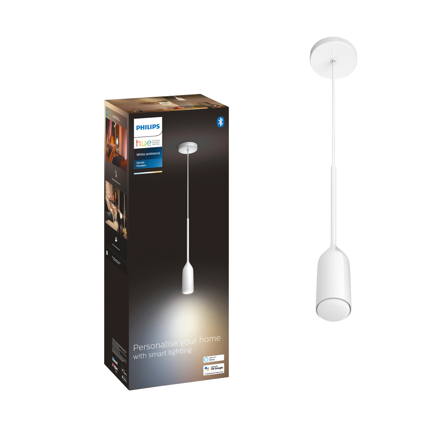 Riippuvalaisin Philips Hue Devote valkoinen