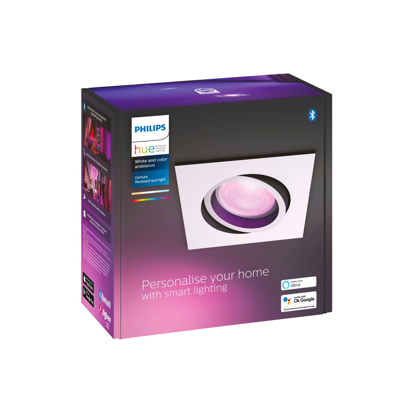 Upotettava kohdevalo Philips Hue Centura neliö valkoinen 1x5.7W