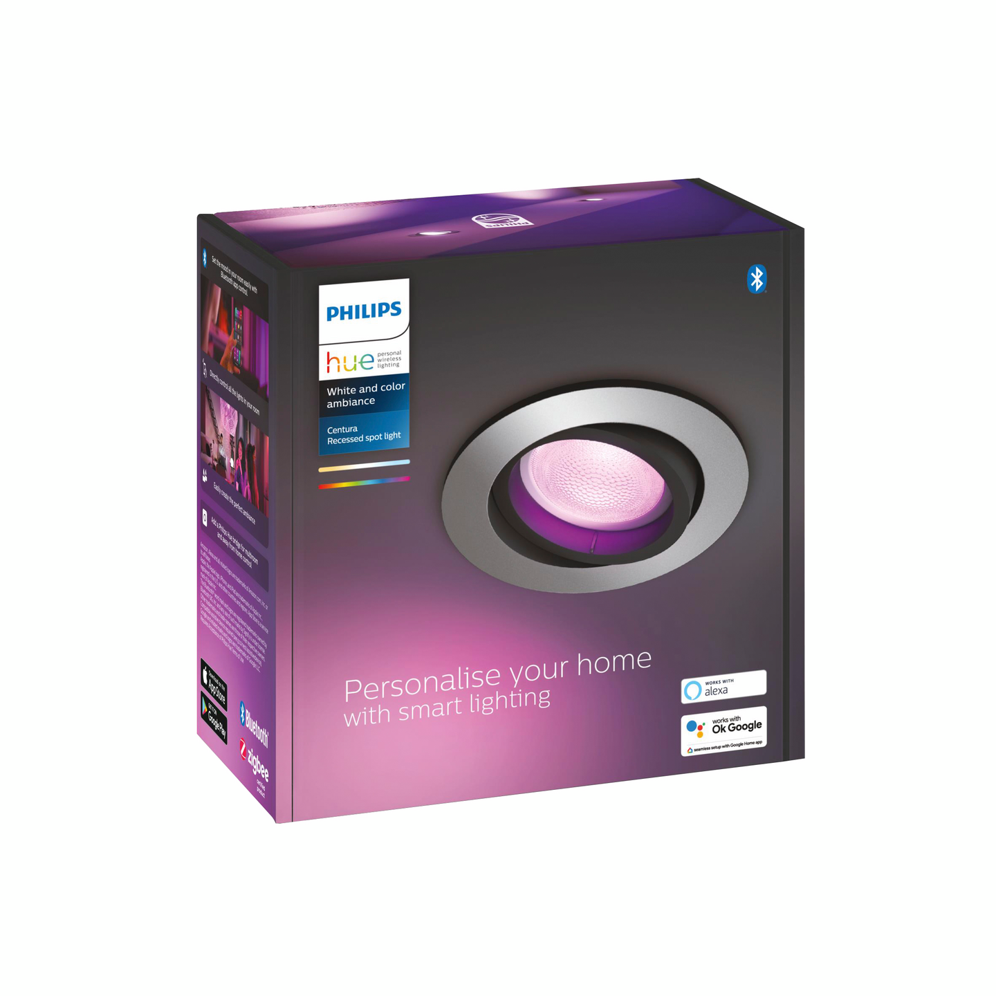 Upotettava kohdevalo Philips Hue Centura pyöreä alumiini 1x5.7W