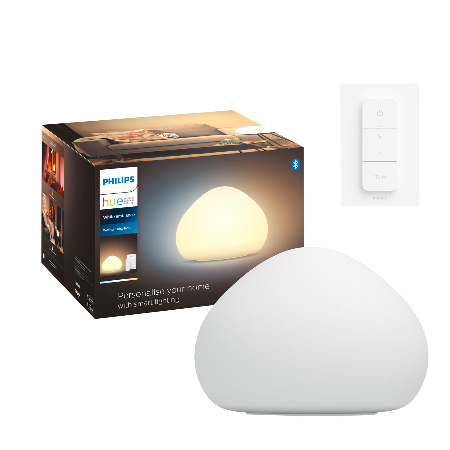 Pöytävalaisin Philips Hue Wellner valkoinen