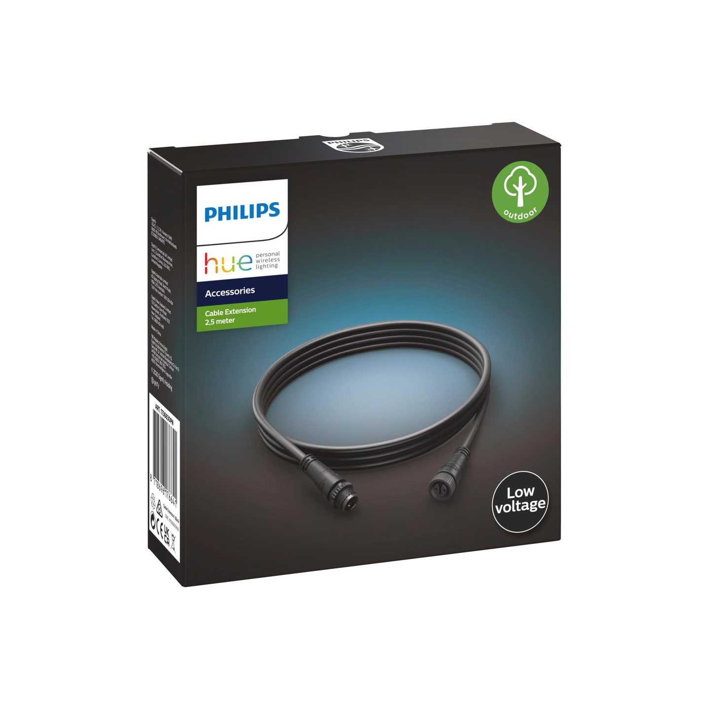 Jatkokaapeli Philips ULKOKÄYTTÖÖN musta 2,5M