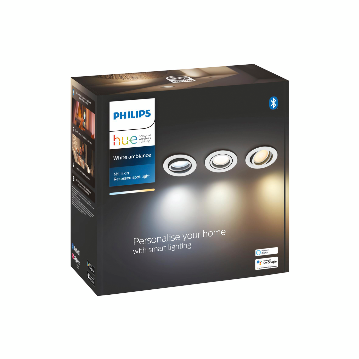 Uppovalaisin Philips Hue MILLISKIN valkoinen 3X5W