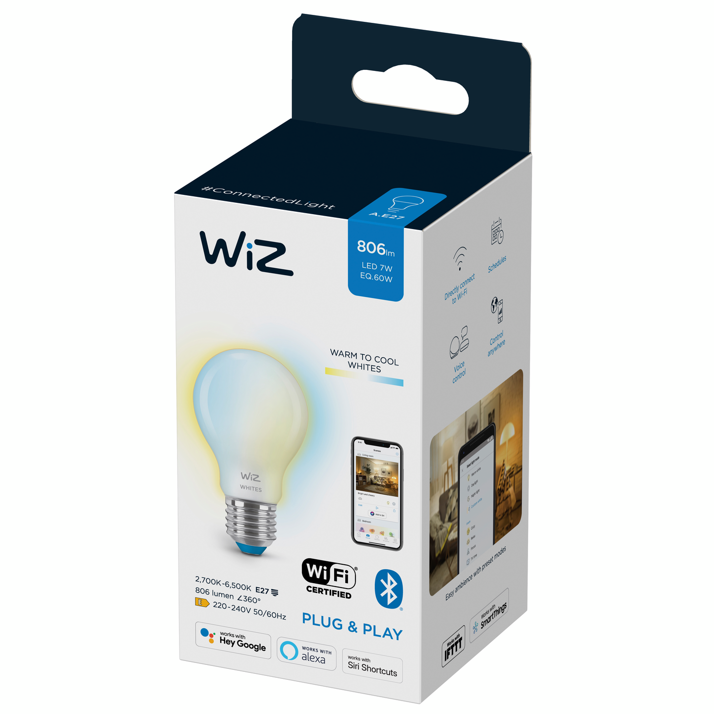 Led-lamppu WiZ WI-FI 7W E27 A60 927-65 TW HUURRE