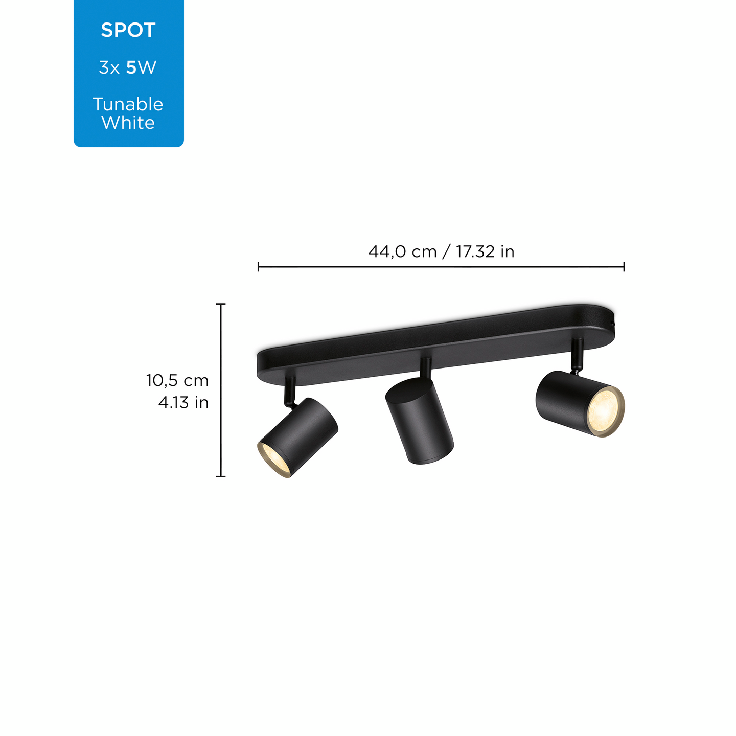 Kohdevalaisin WiZ imageo musta 3X5W