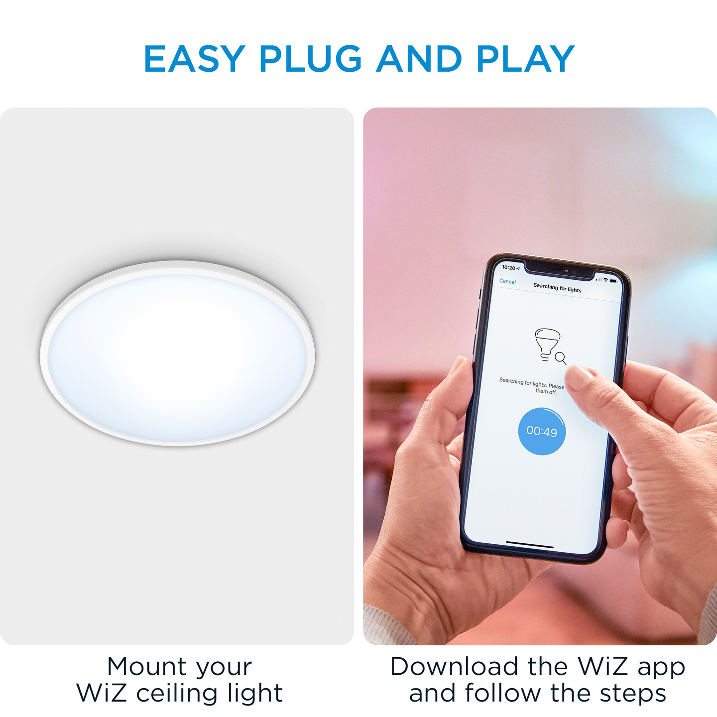 WIZ SIGNIFY SUPERSLIM PLAFOND 14W VIT, V-KALLVIT