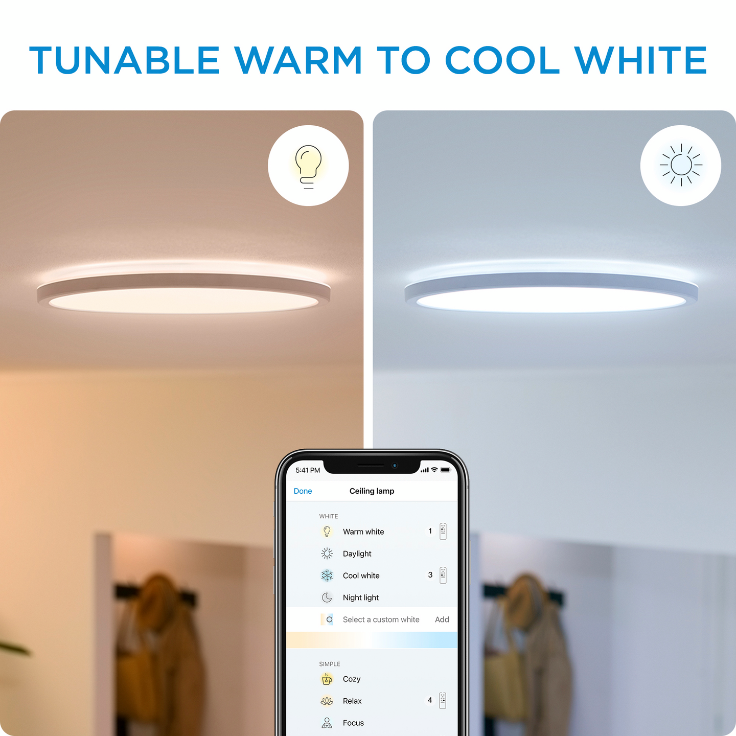 WIZ SIGNIFY SUPERSLIM PLAFOND 14W VIT, V-KALLVIT