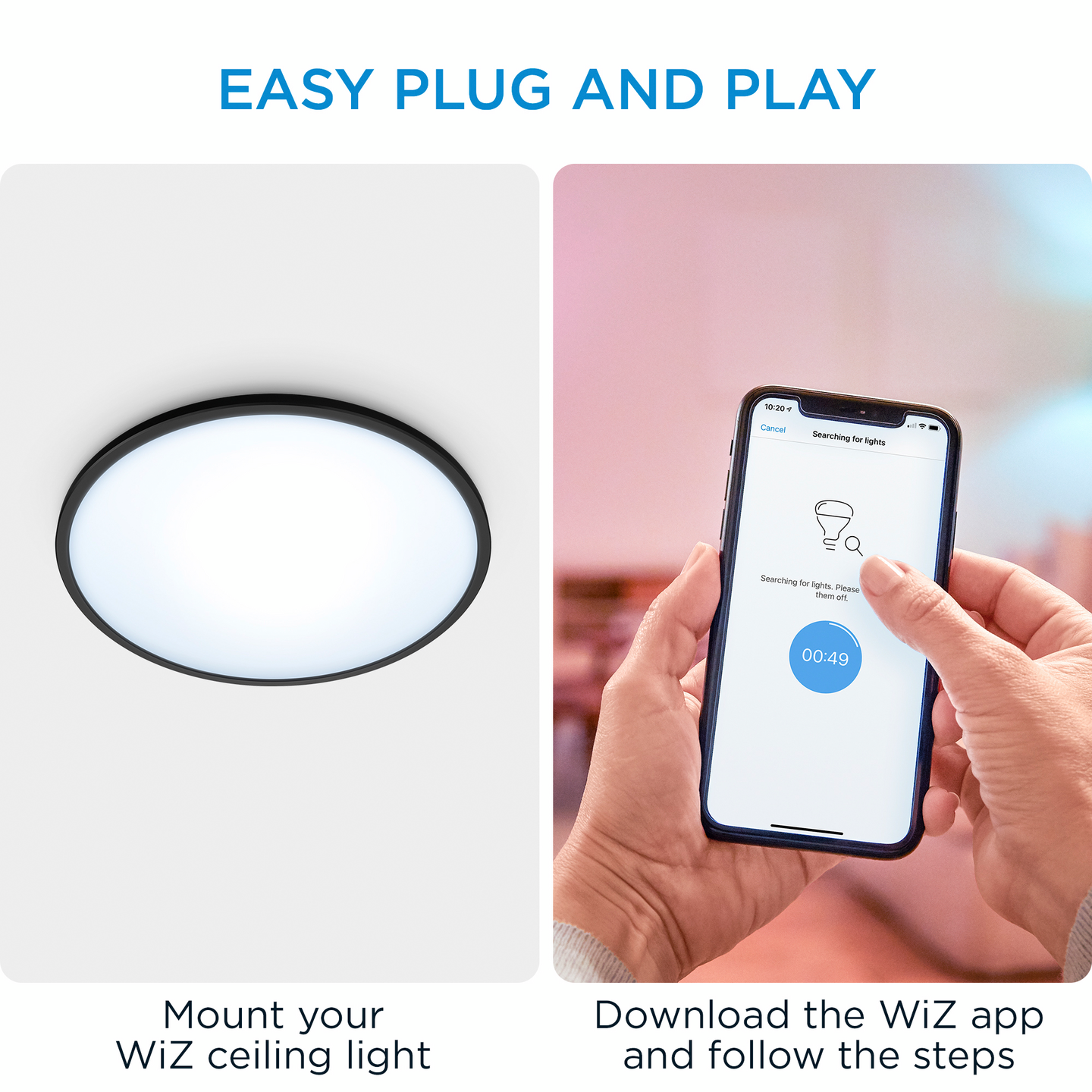 Kattovalaisin WiZ superslim 16W musta