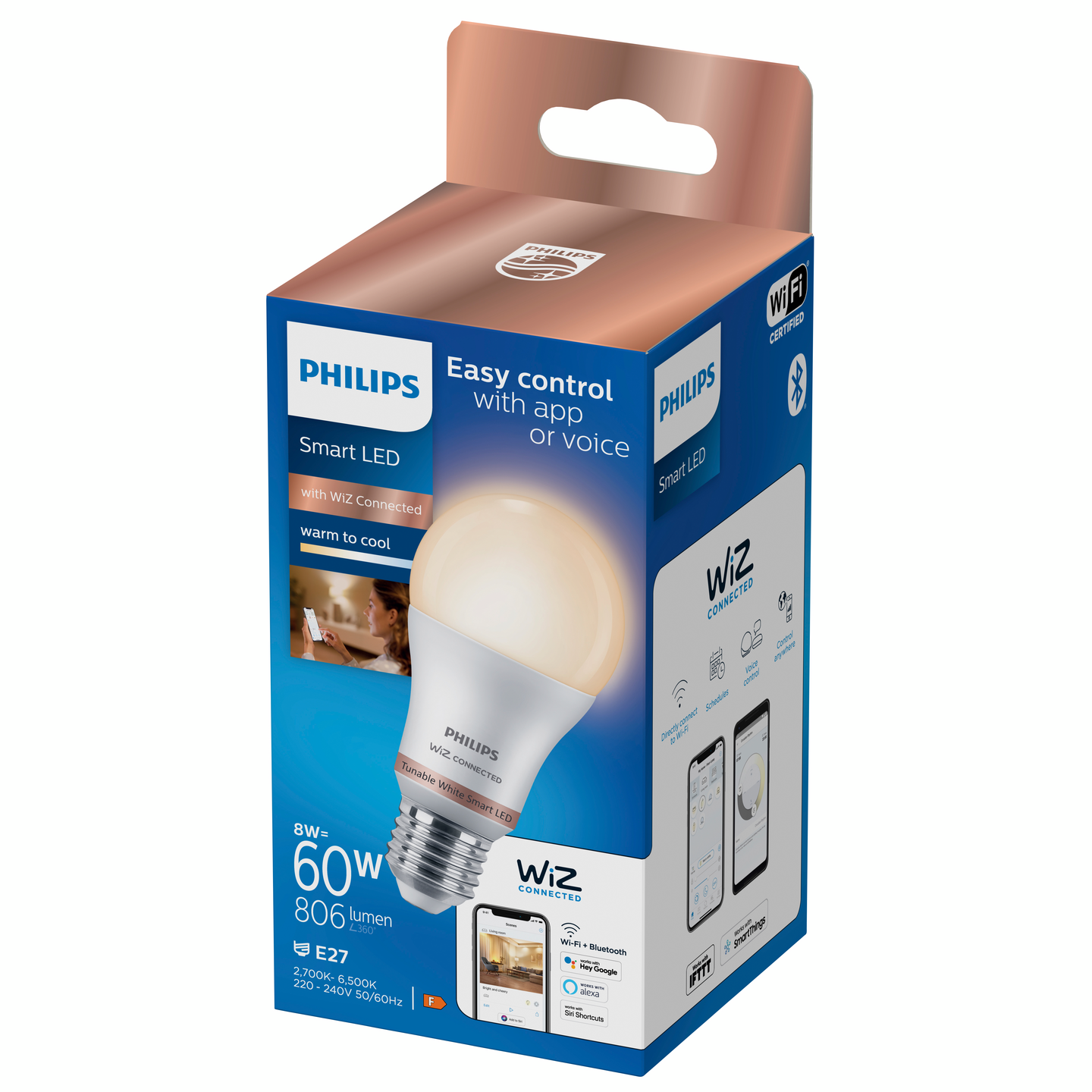 Lamppu Philips Smart LED 8W E27 A60 927-65 tunable white
