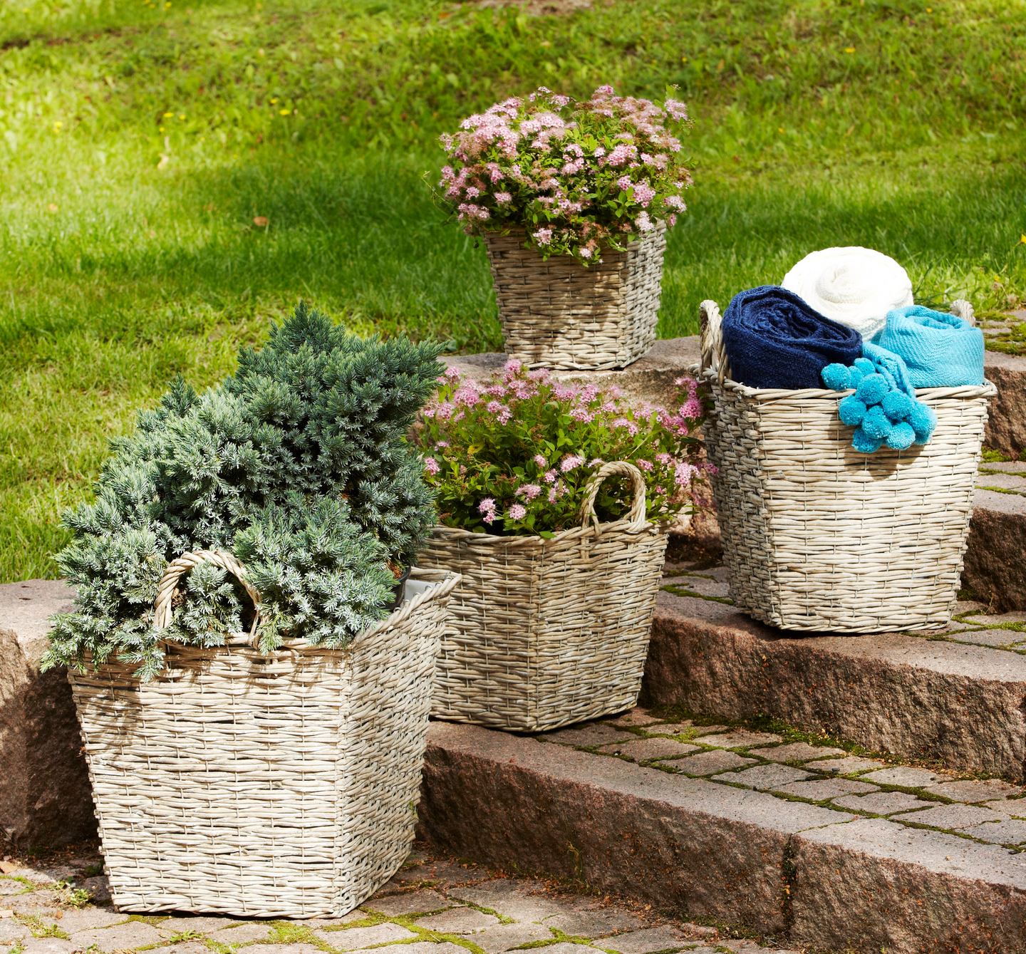 Pajukori Excellent neliö kahvoilla harmaa XL