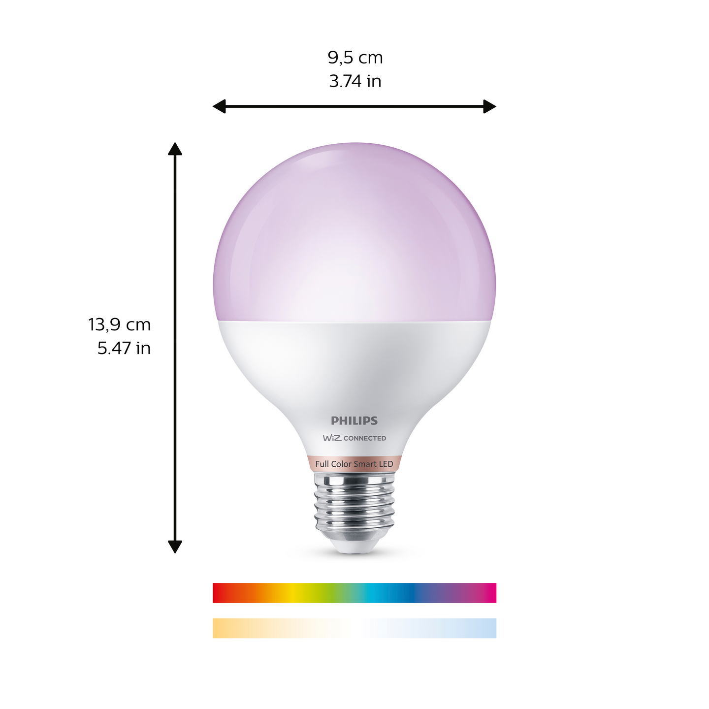 Lamppu Philips Smart LED 11W G95 E27 922-65 RGB color