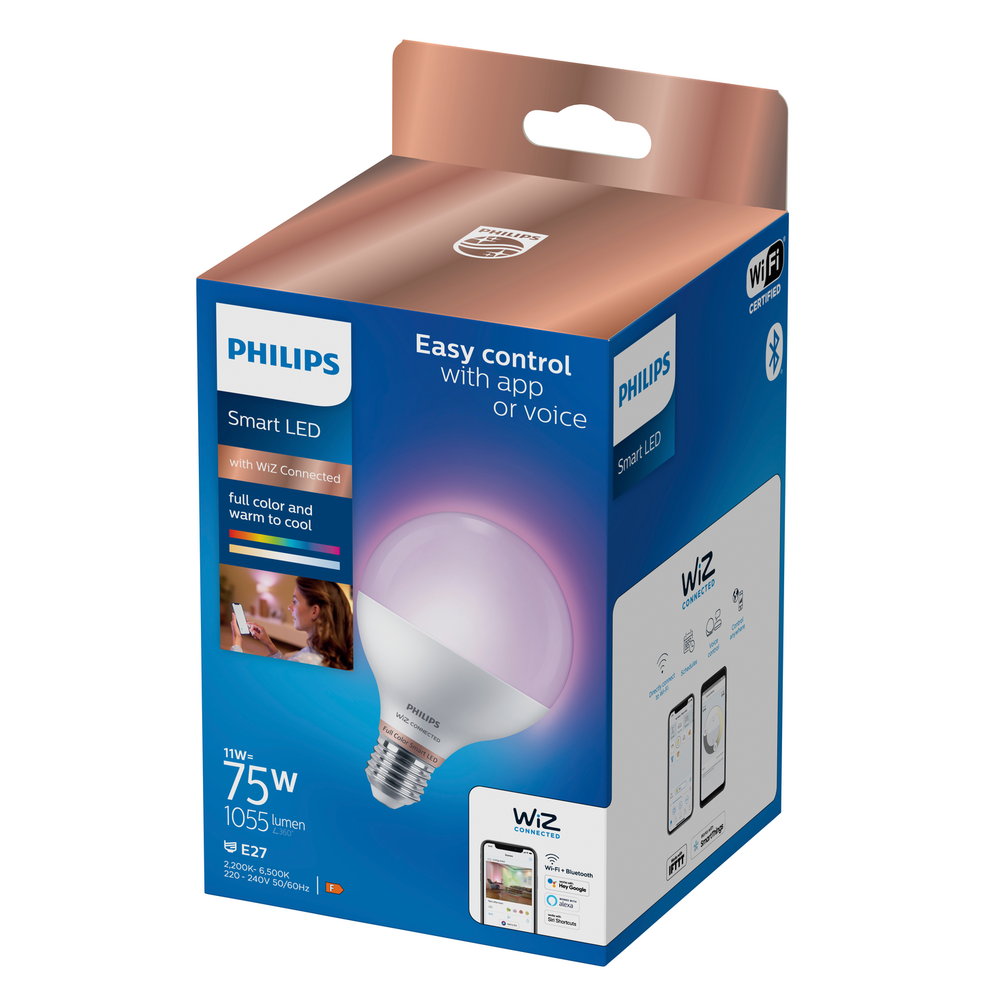 Lamppu Philips Smart LED 11W G95 E27 922-65 RGB color