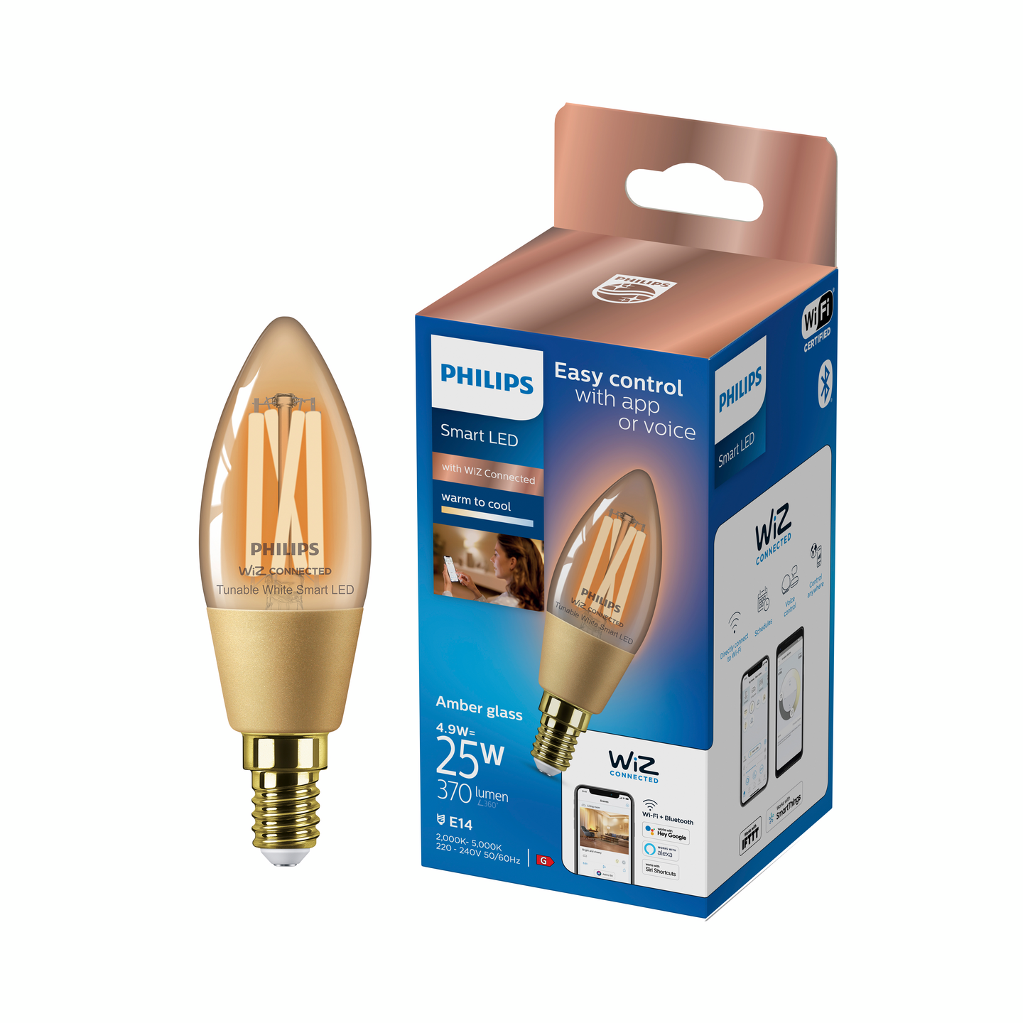 Lamppu Philips Smart LED 4.9W C35 E14 920-50 meripihka
