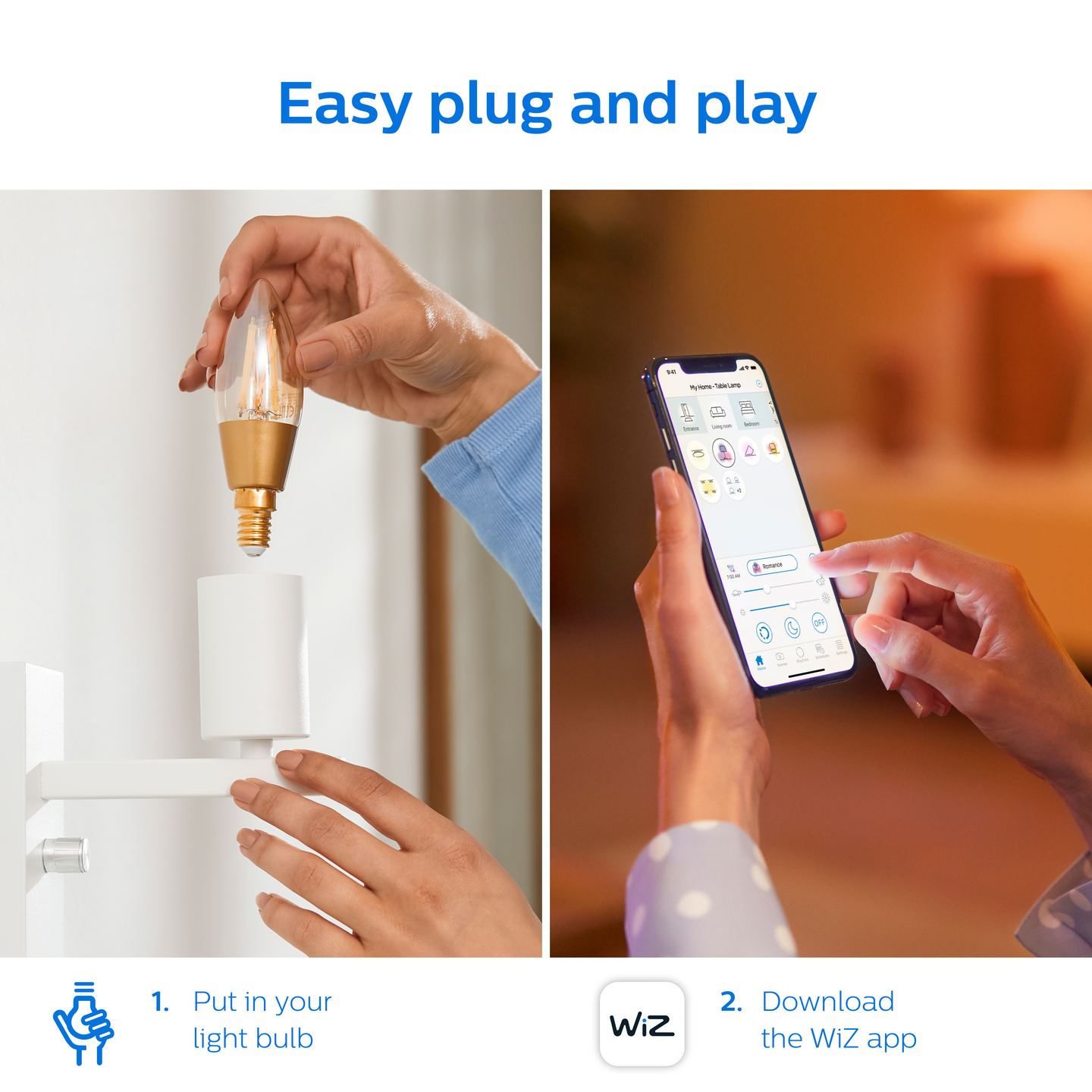 Lamppu Philips Smart LED 4.9W C35 E14 920-50 meripihka