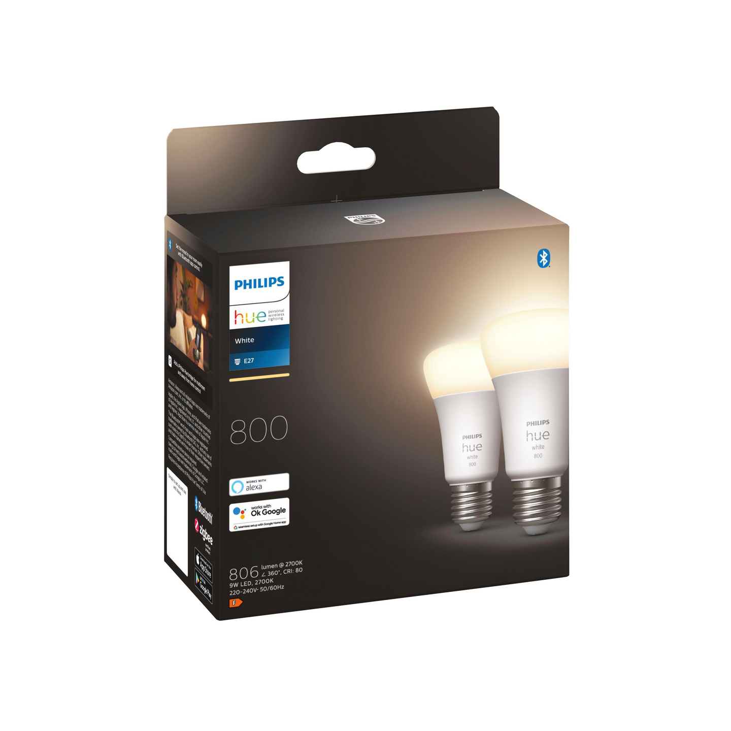 Led-lamppu Philips Hue White 9W A60 E27 2kpl