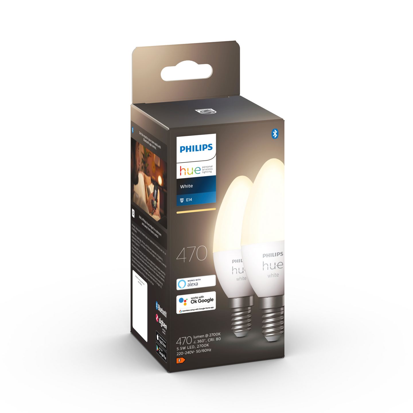 Led-lamppu Philips Hue White 5.5W B39 E14 2kpl