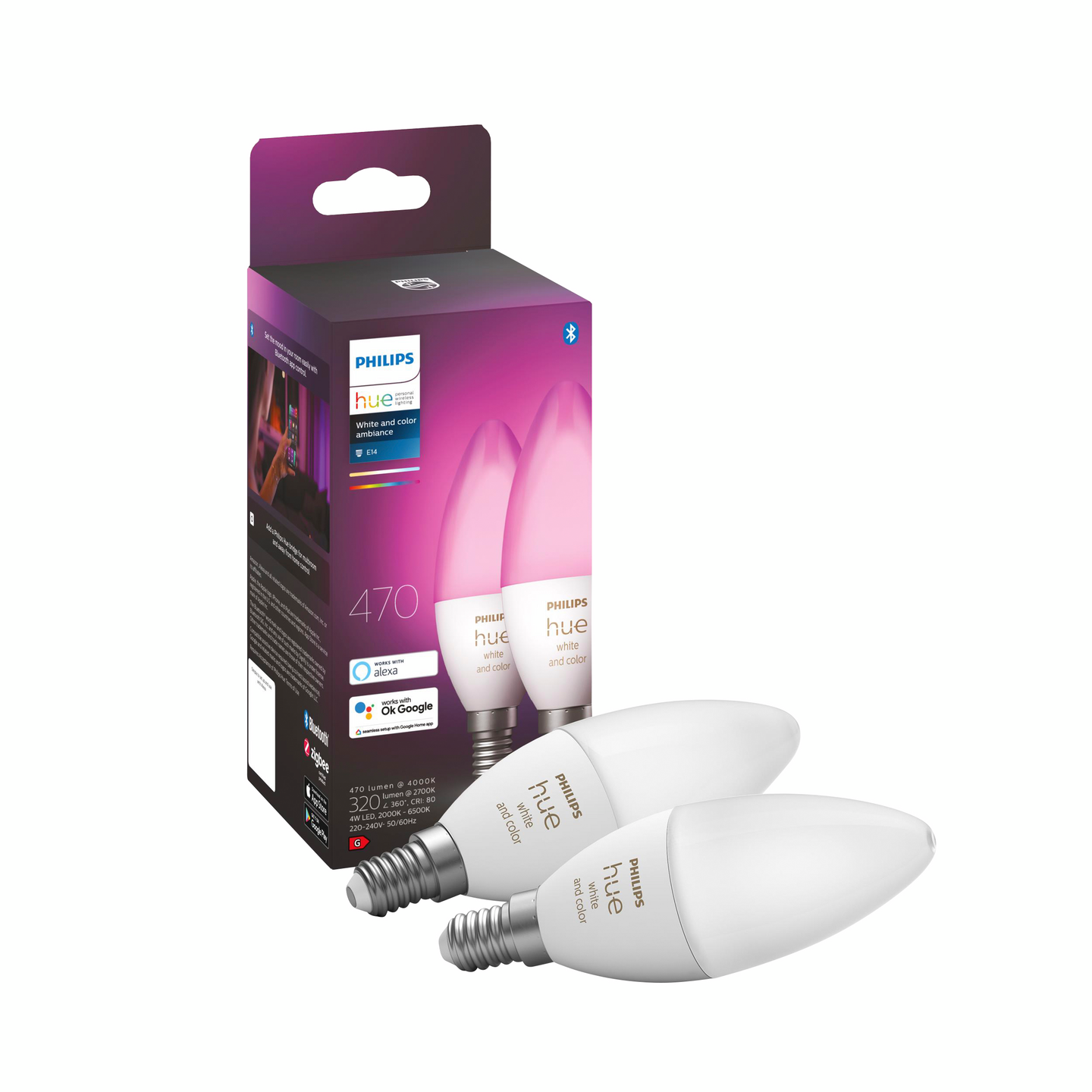 Led-lamppu Philips Hue WCA 4W E14 B39 2kpl