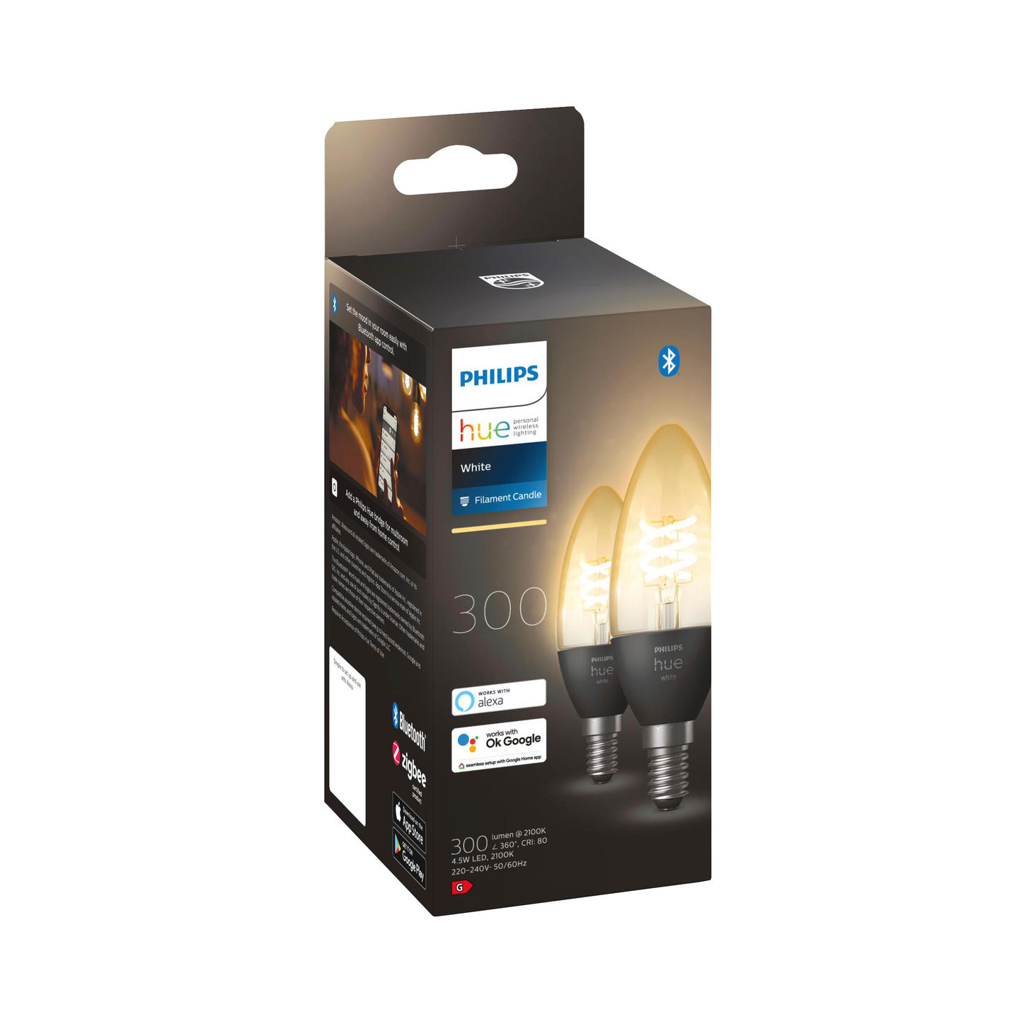 PHILIPS HUE VARMVIT FIL 28W KR ON E14 2P