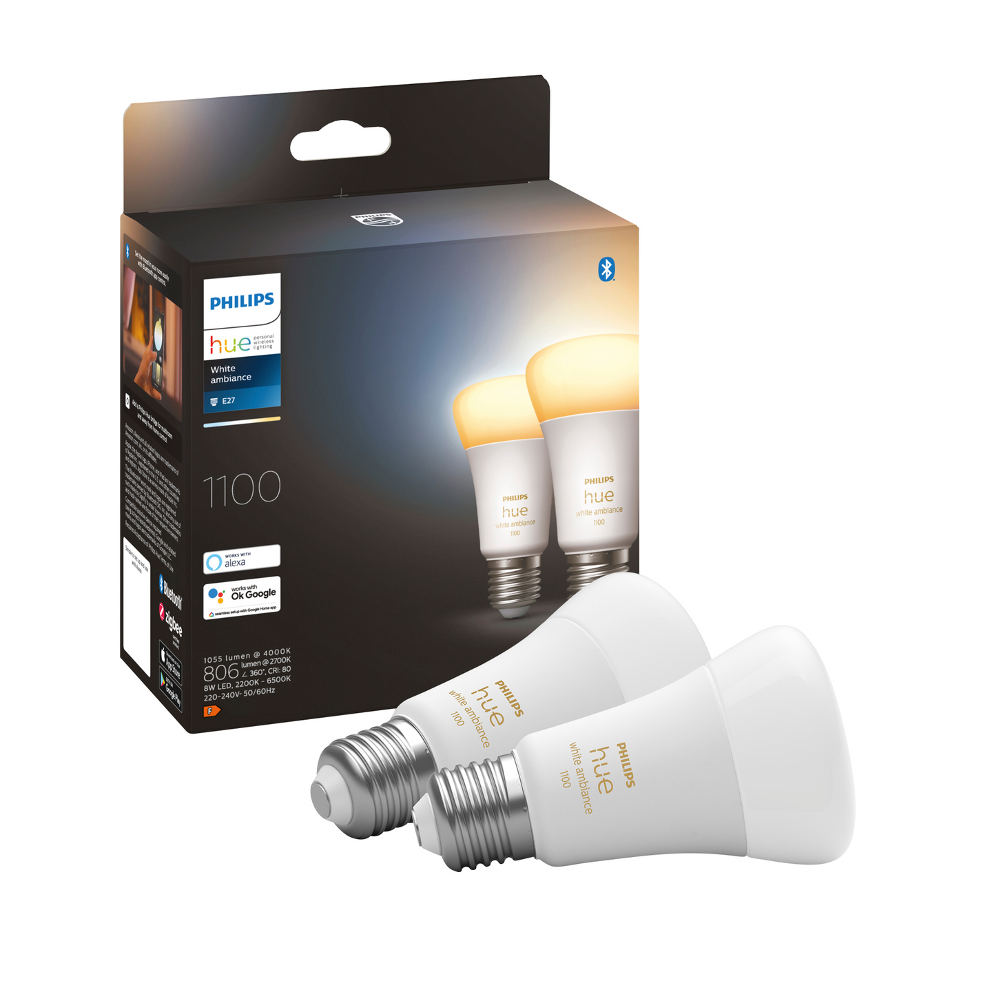 PHILIPS HUE VIT AMB 75W NORM E 27 2P