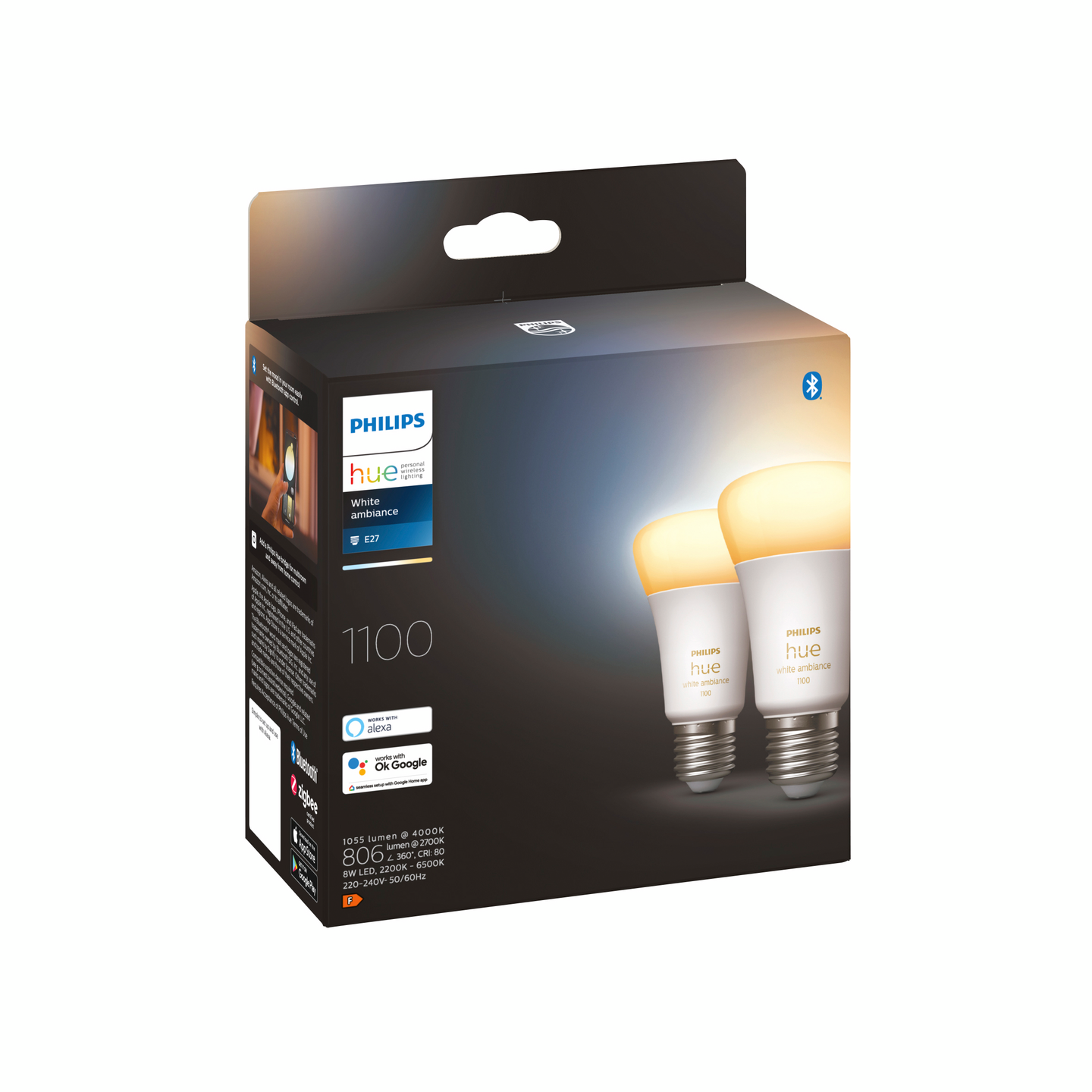 PHILIPS HUE VIT AMB 75W NORM E 27 2P