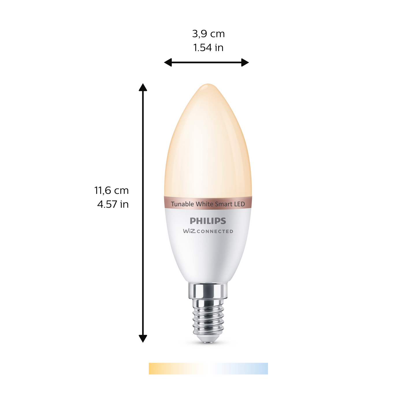 Lamppu Philips Smart LED 4.9W C37 E14 927-65 tunable white 2