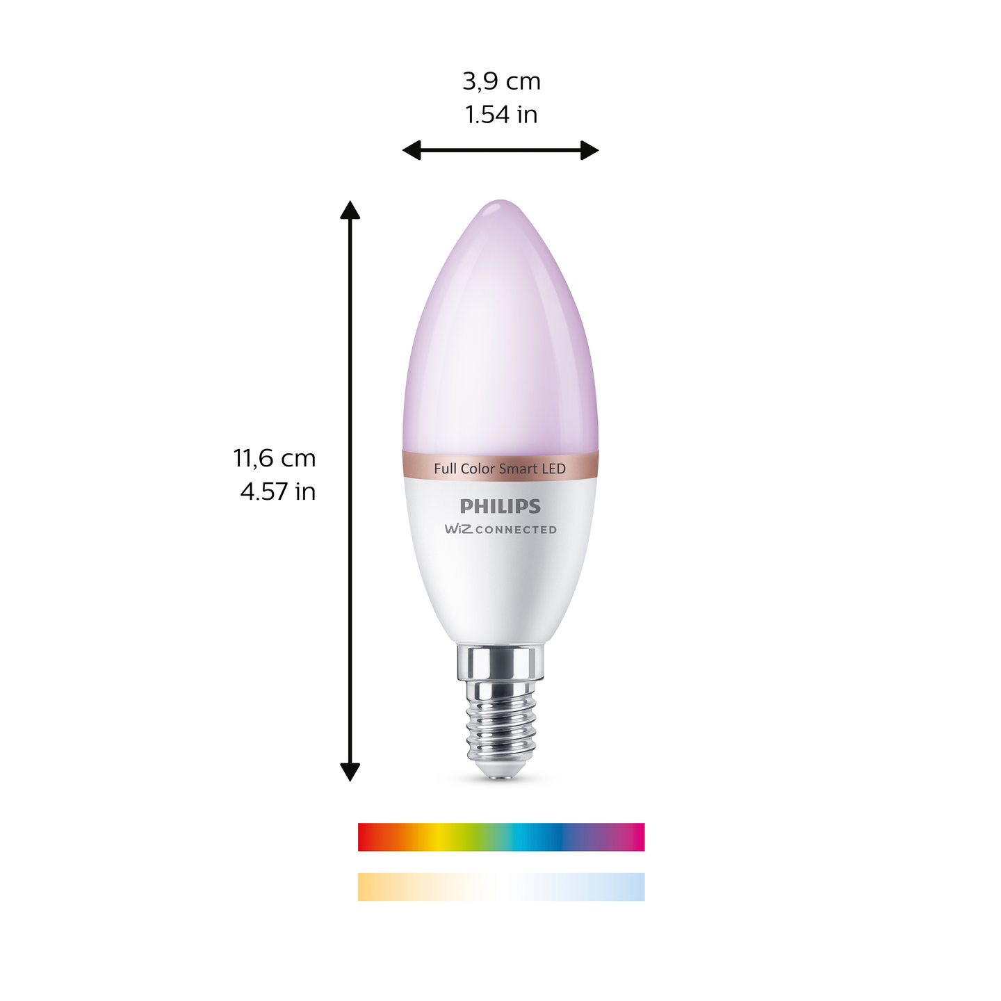 Lamppu Philips Smart LED 4.9W E14 C37 922-65 RGB color 2kpl