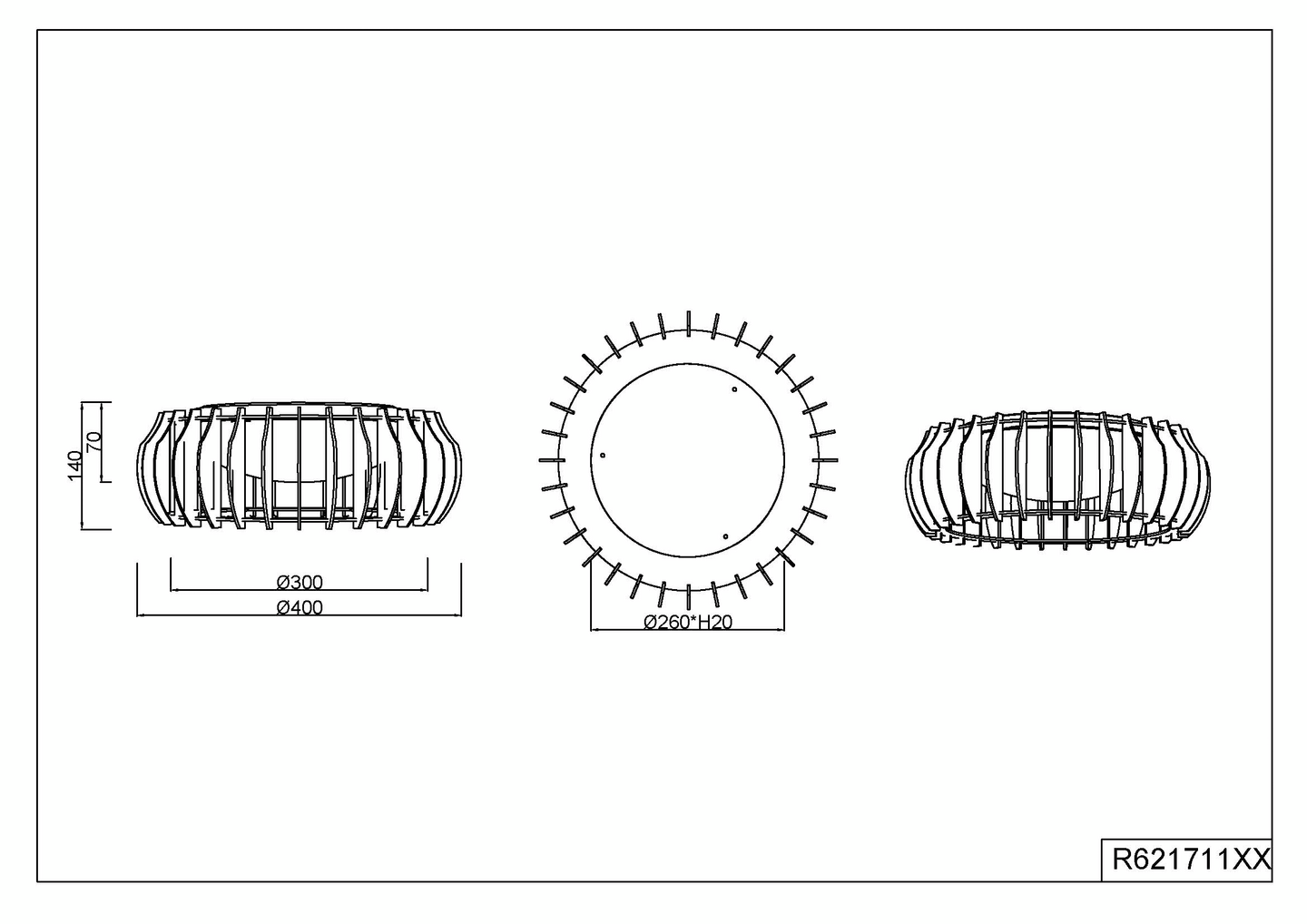 Kattovalaisin TRIO Monte led 40cm puu