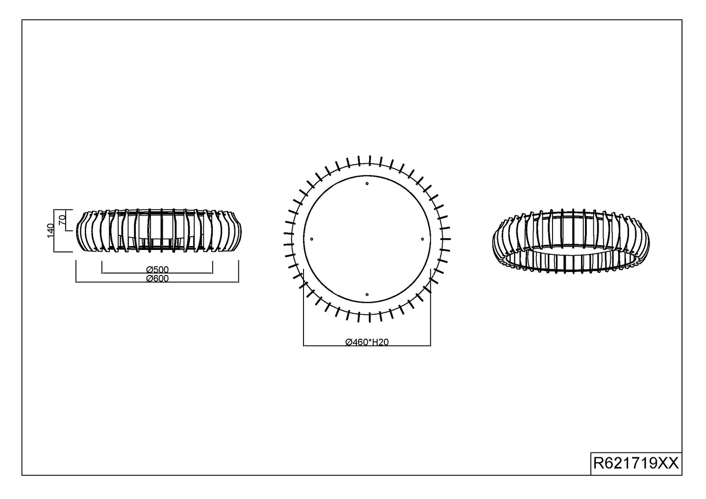 Kattovalaisin TRIO Monte led 60cm puu