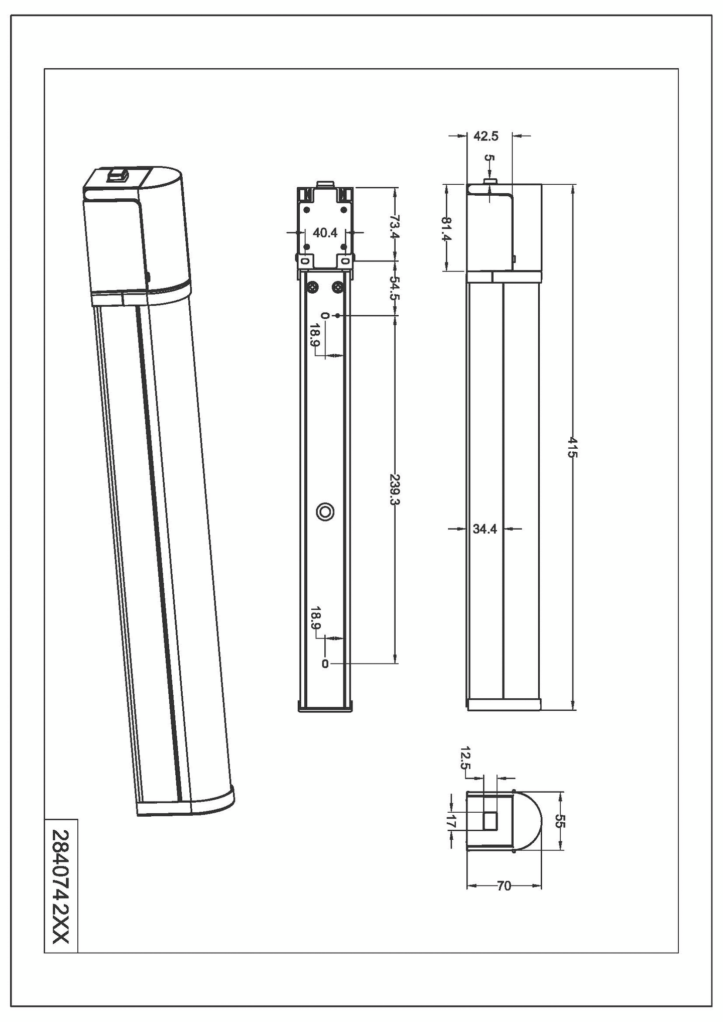 Seinävalaisin TRIO Piera led 41cm kromi