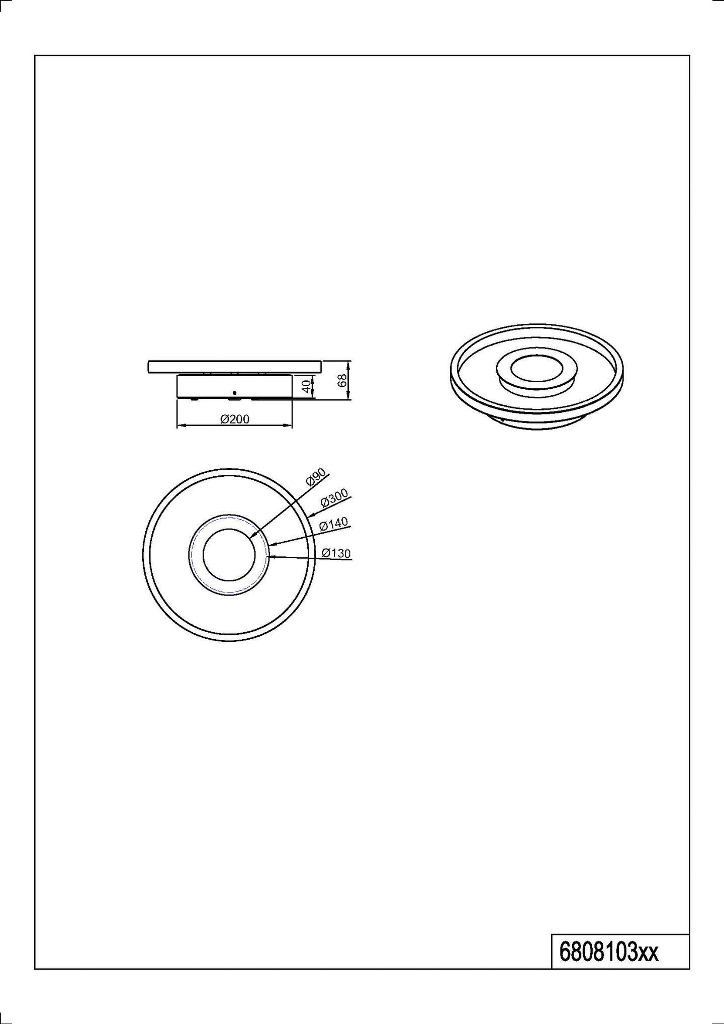 Kattovalaisin TRIO Ascari led 30cm mattamusta