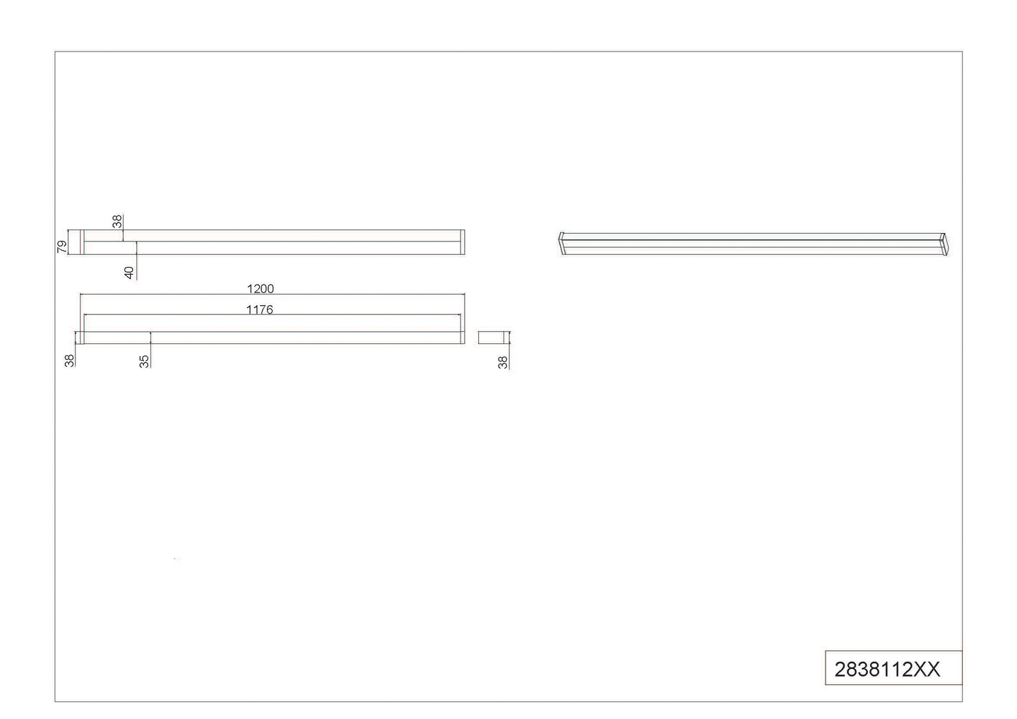 Seinävalaisin TRIO Fabio led 118cm kromi