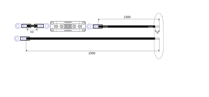 Johdinsarja Reimax Off-Grid PV 24VDC 160A 2,5m
