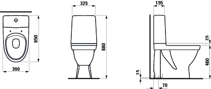 Wc-huuhtelusäiliö LAUFEN posliinisäiliö