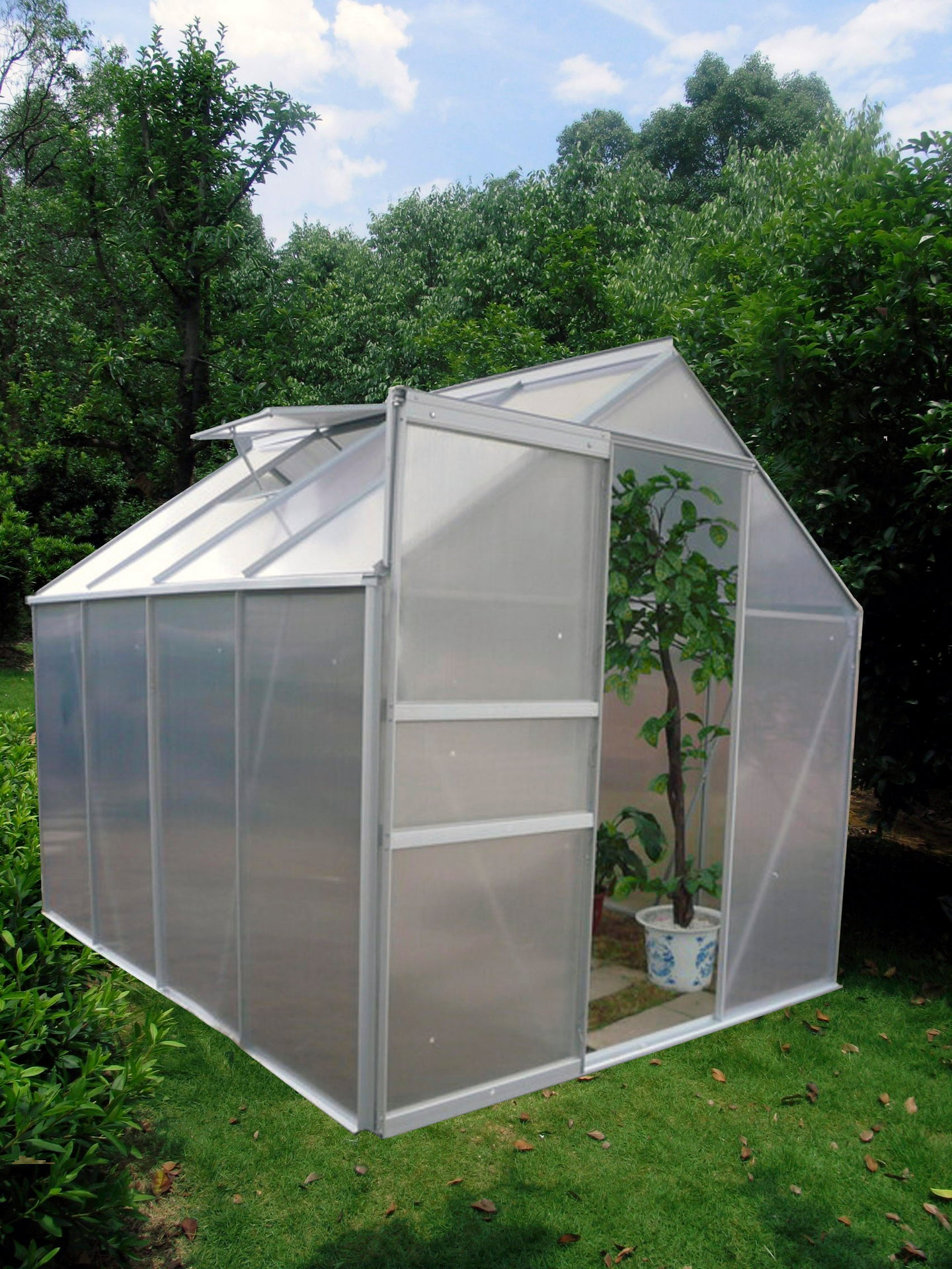 Kasvihuone alumiini runko kennolevyt 4,75m²