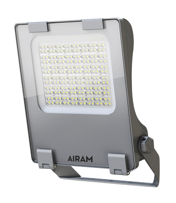 Valonheitin Airam Flood IP66 IK08 150W/740 epäsymmetrinen GLC harmaa