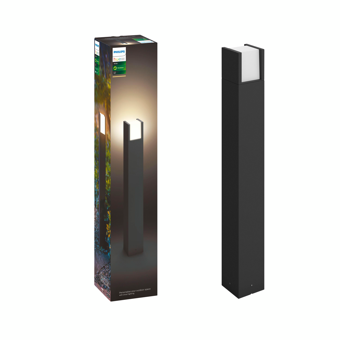 Ulkopylväsvalaisin Philips Hue Fuzo musta 15W 24V 77cm