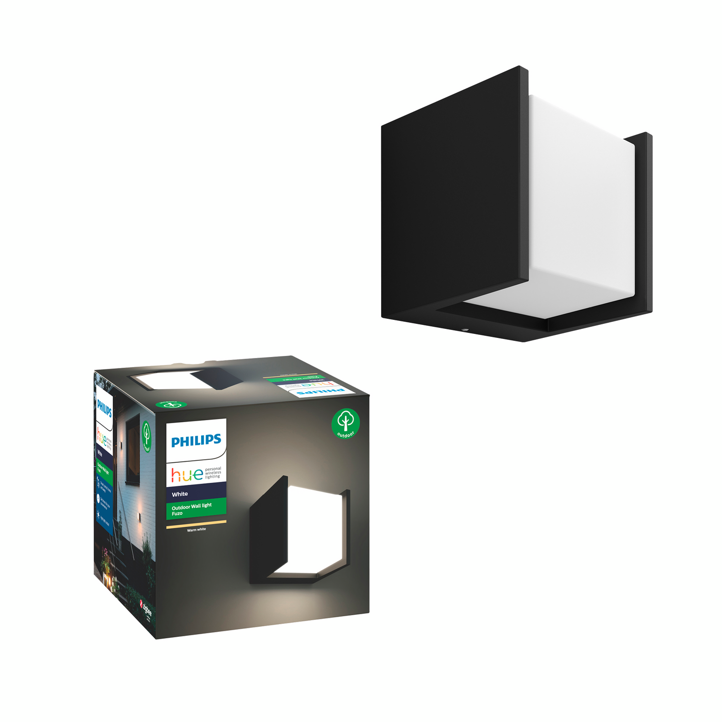 Ulkoseinävalaisin Philips Hue Fuzo musta 13x14