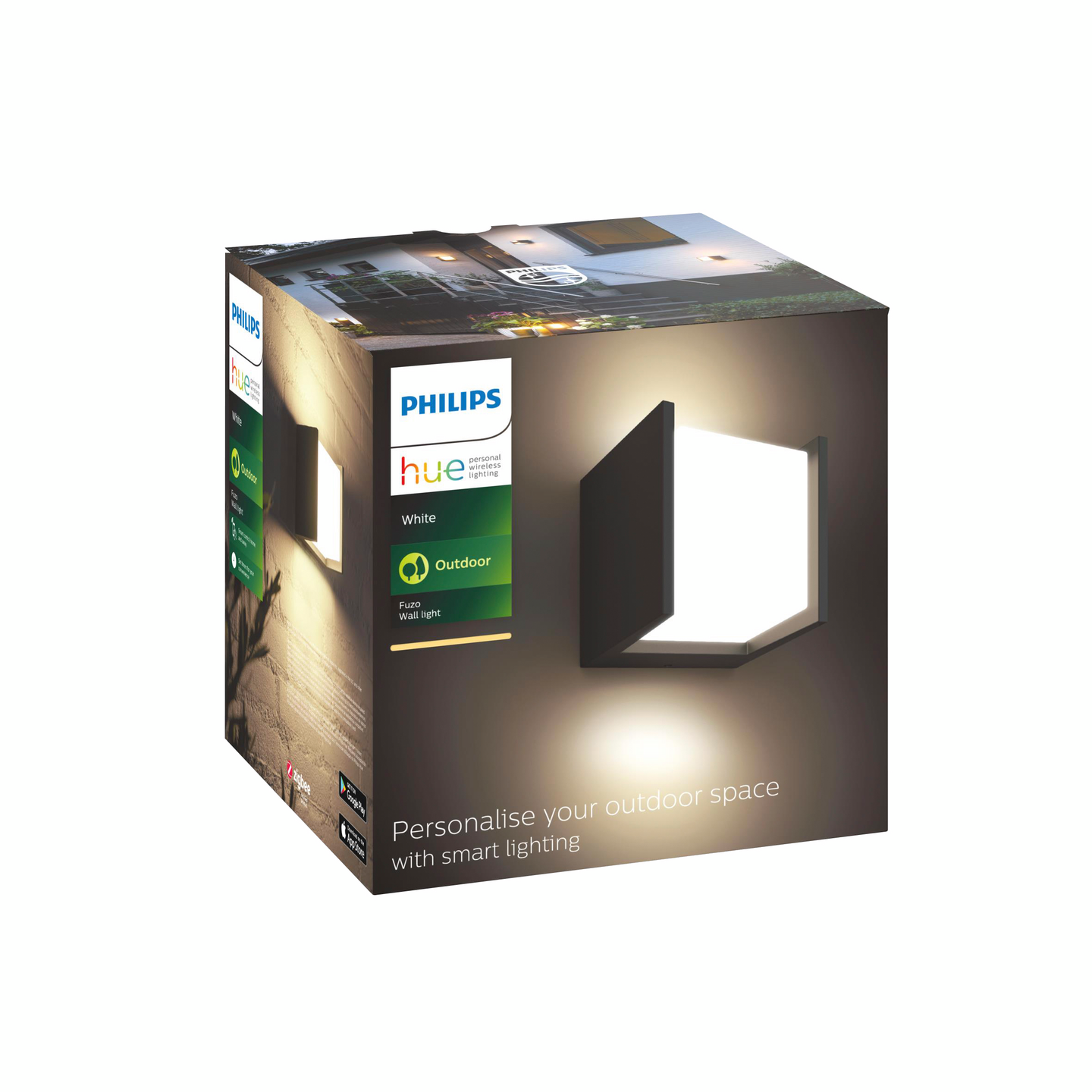 Ulkoseinävalaisin Philips Hue Fuzo musta 13x14