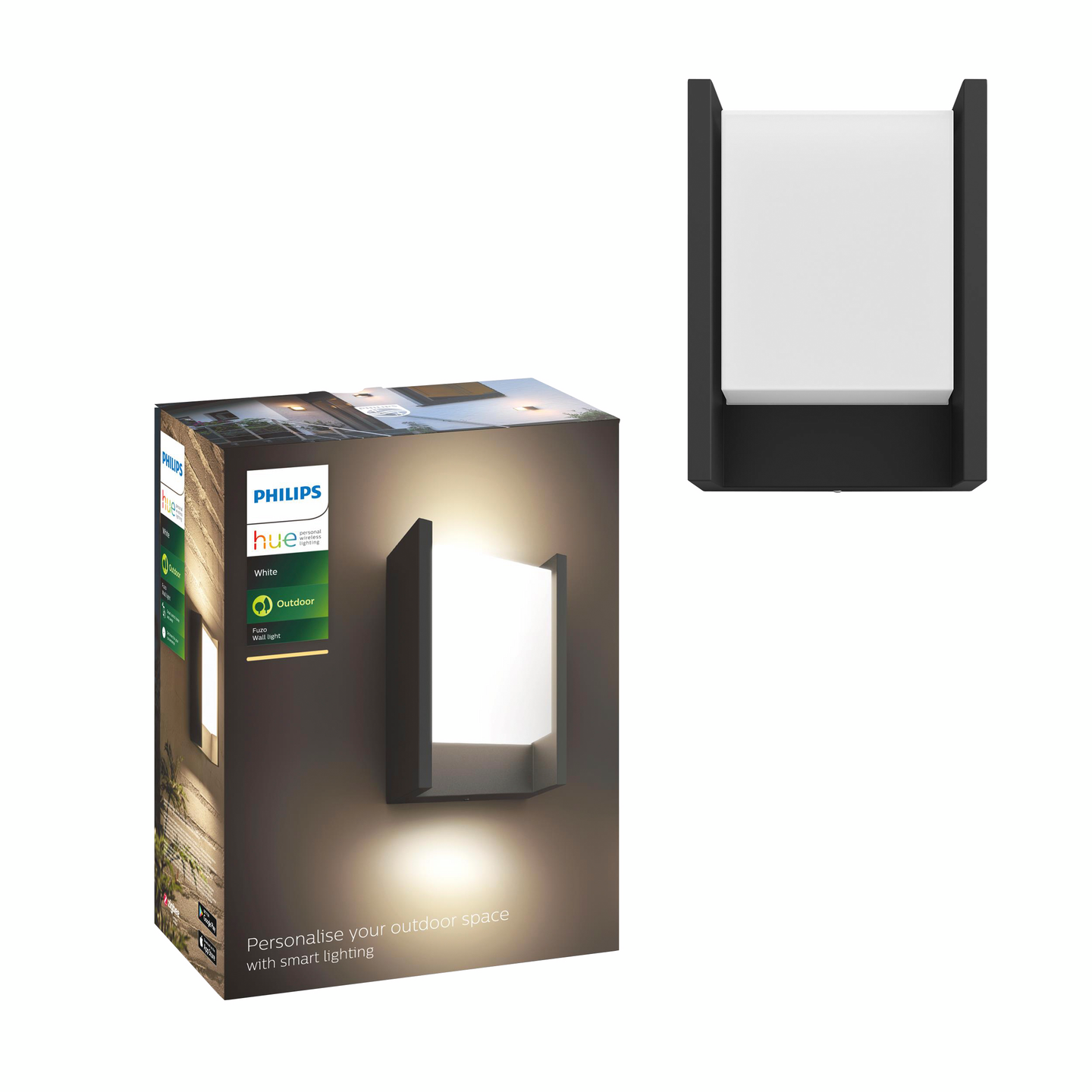 Ulkoseinävalaisin Philips Hue Fuzo musta 77cm